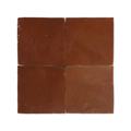 Handmade Moroccan Zellige 4x4 Chestnut Red Terracotta Tile