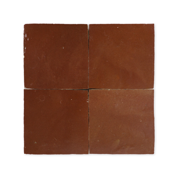 Handmade Moroccan Zellige 4x4 Chestnut Red Terracotta Tile