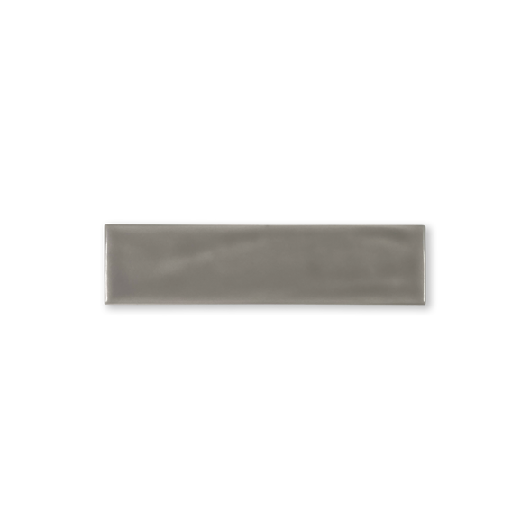 Handmade 2x8 Grey Matte Undulated Subway Tile