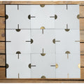 Stamp® White Cement Tile with Brass Inlay