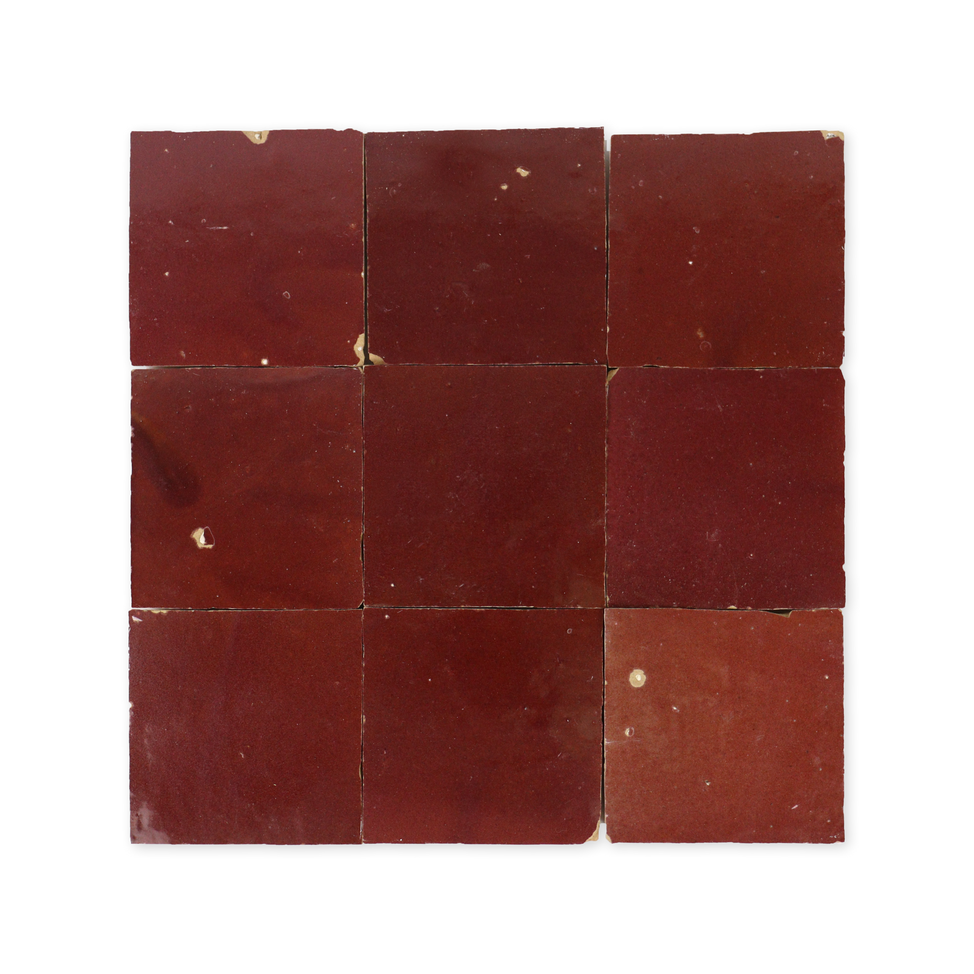 Handmade Moroccan Zellige 4x4 Cabernet Red Terracotta Tile