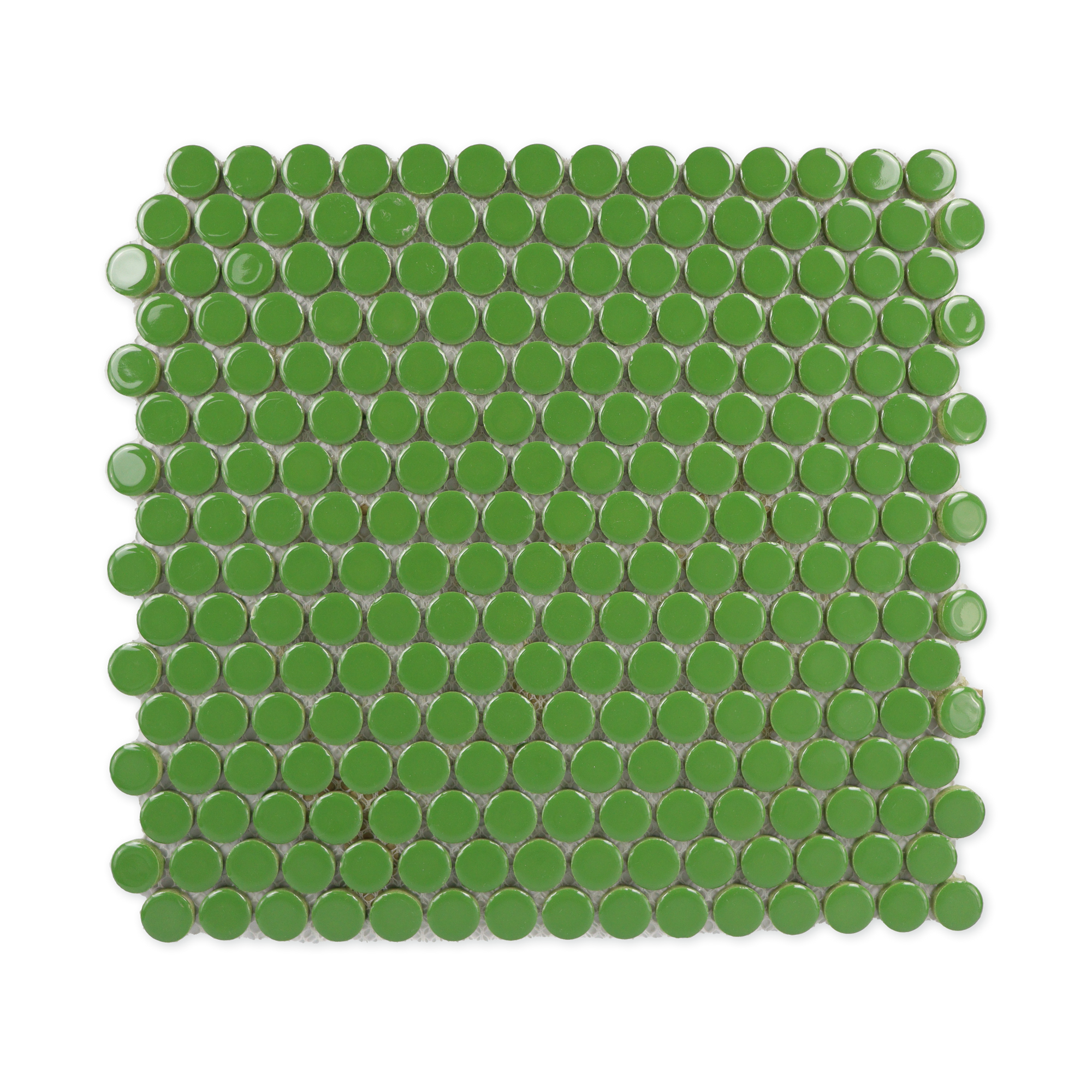 Kermit Green Glossy Penny Round Mosaic