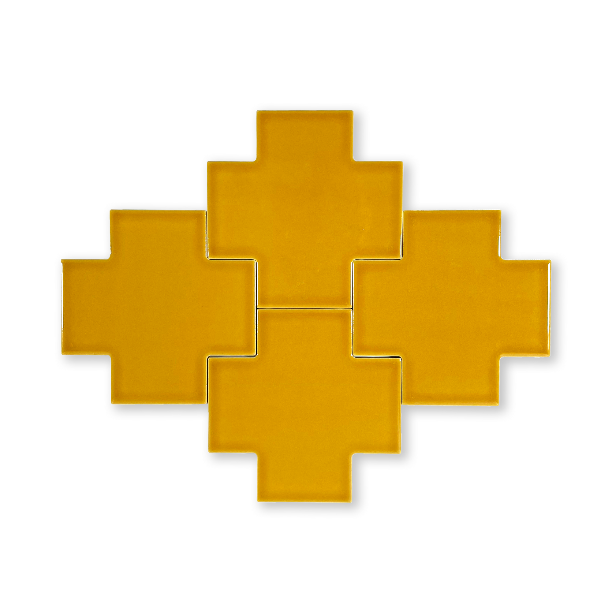 Puzzle Plus 6x6 Mustard Yellow Glossy Subway Tile