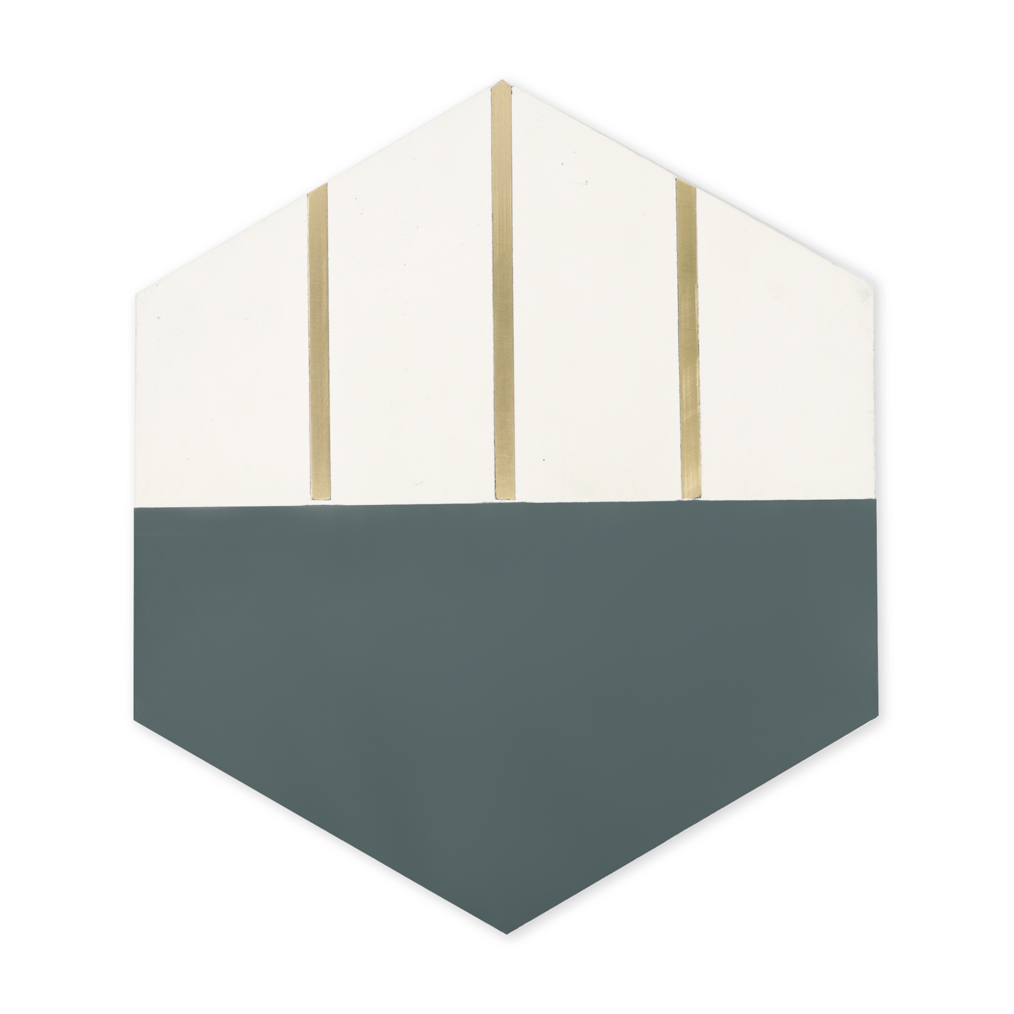 Claw® Pastel Green Hexagon Cement Tile with Brass Inlay - Cemento Collection