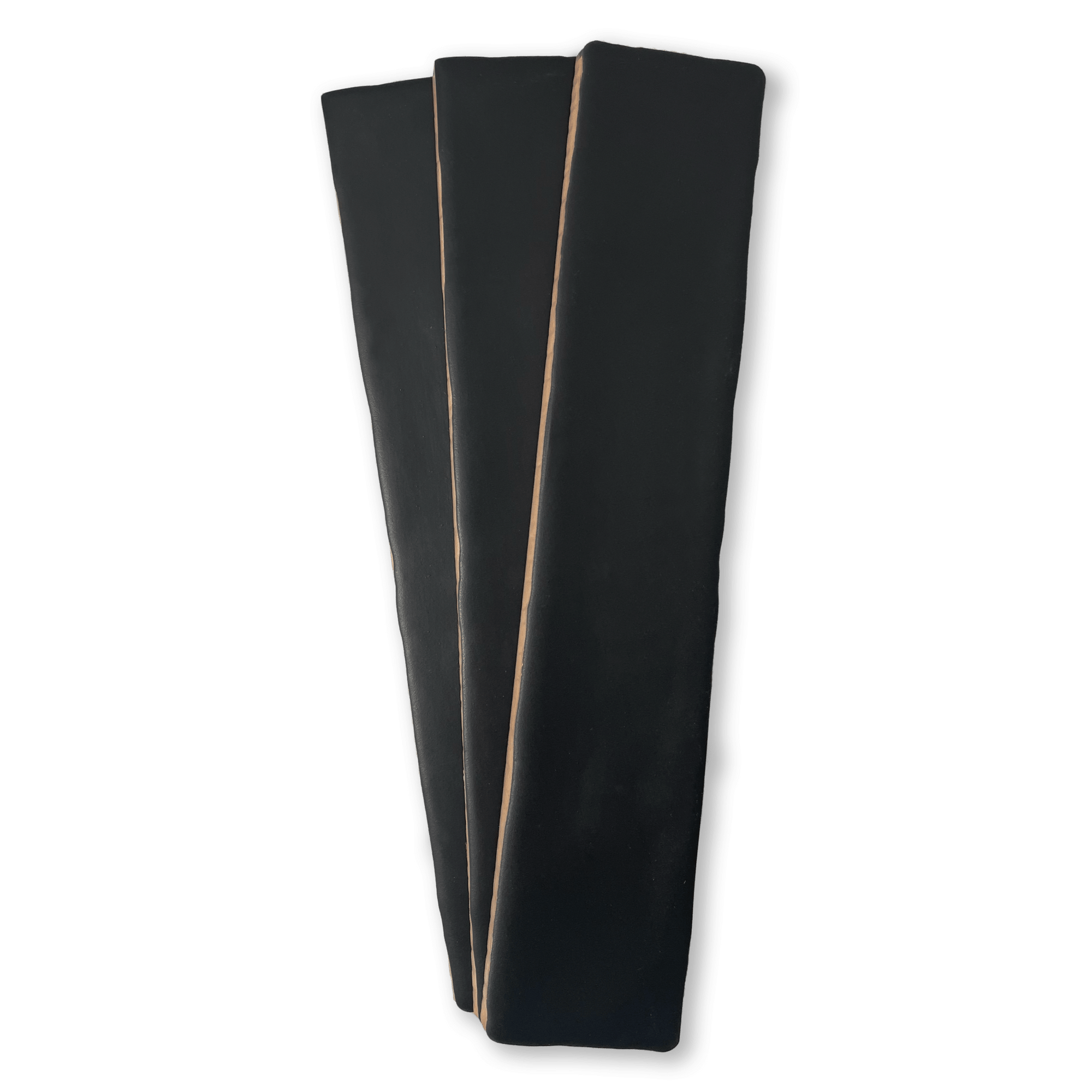 Handmade 2x10 Black Matte Undulated Subway Tile - Cemento Collection