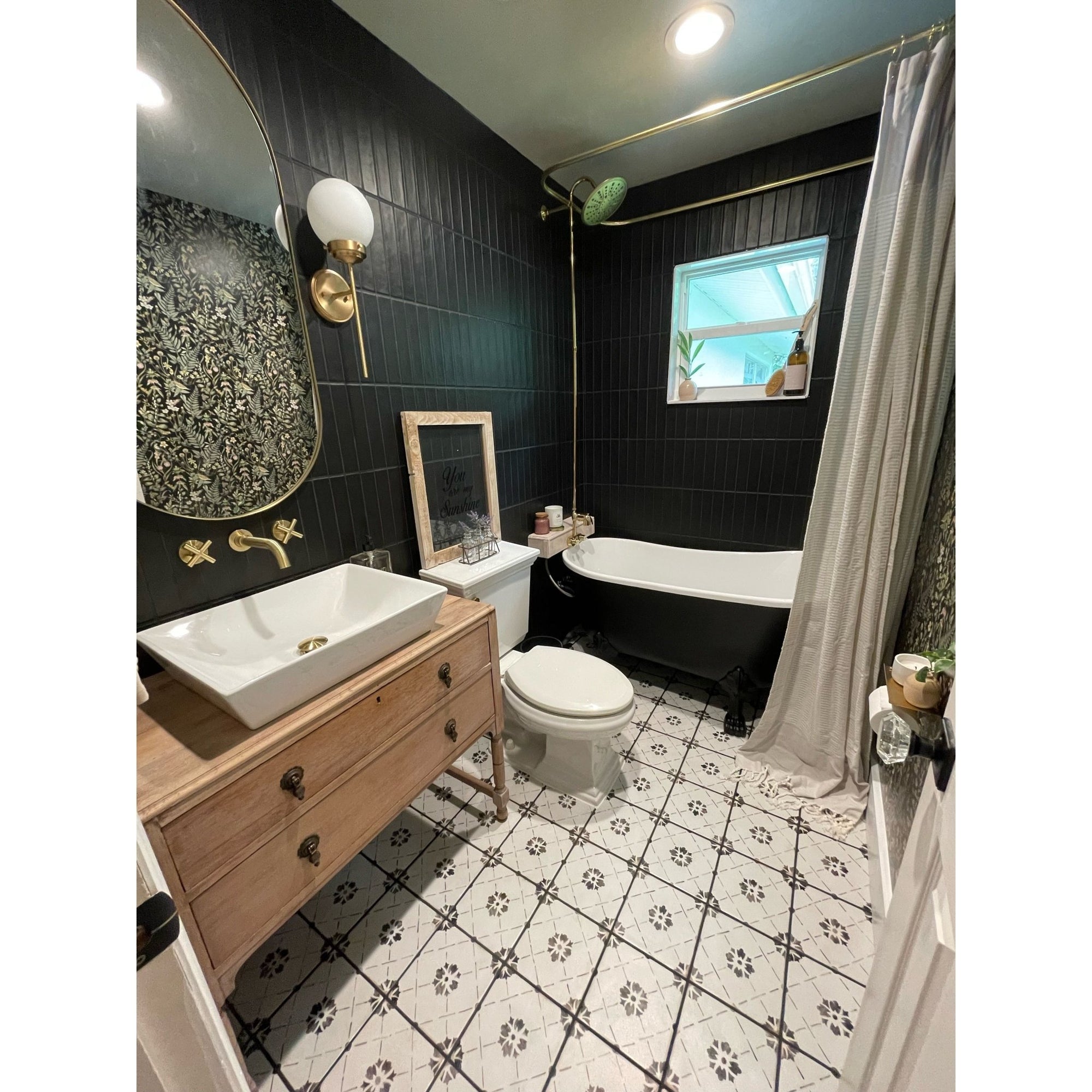 Handmade 2x10 Black Matte Undulated Subway Tile - Cemento Collection