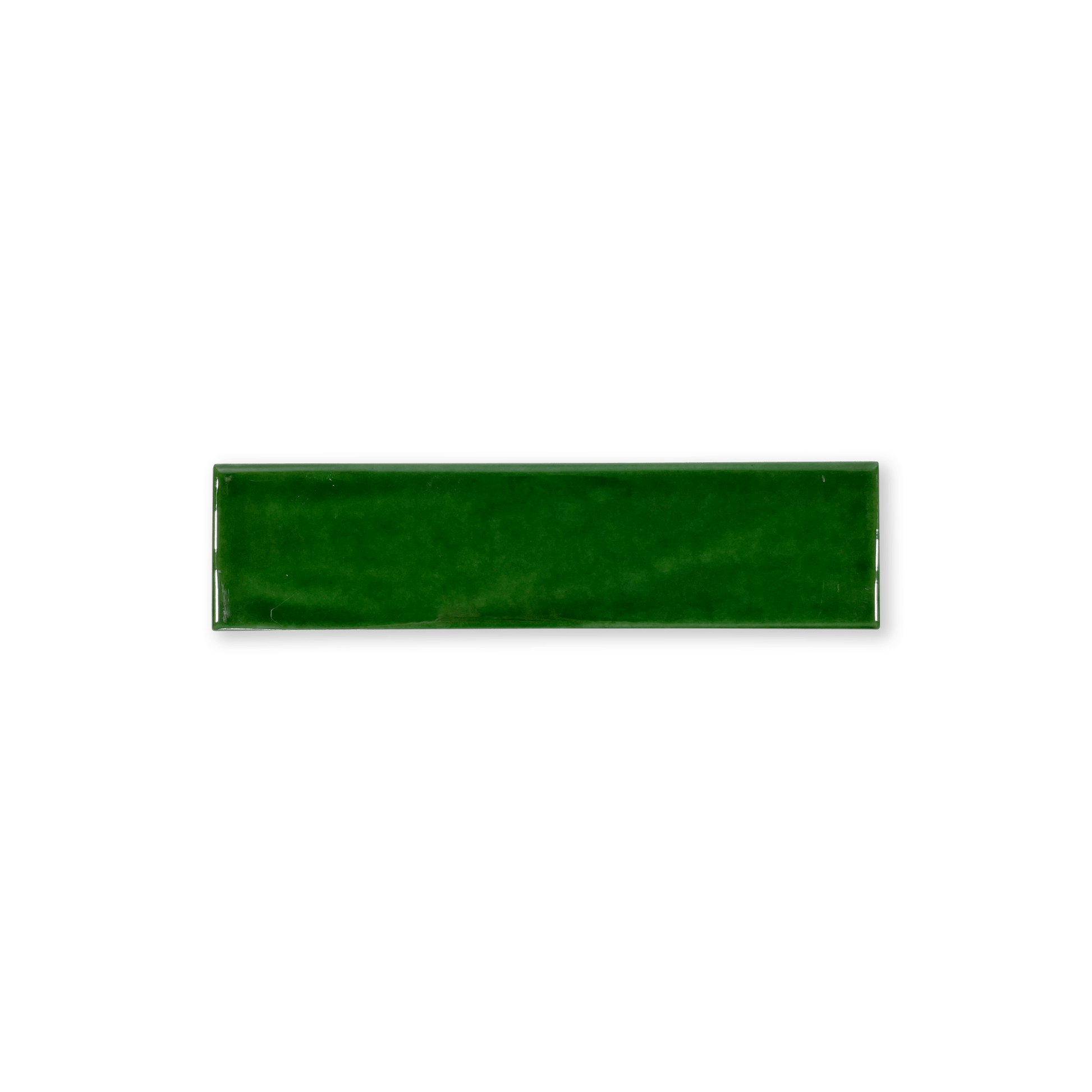 Handmade 2x8 Emerald Green Glossy Undulated Subway Tile - Cemento Collection