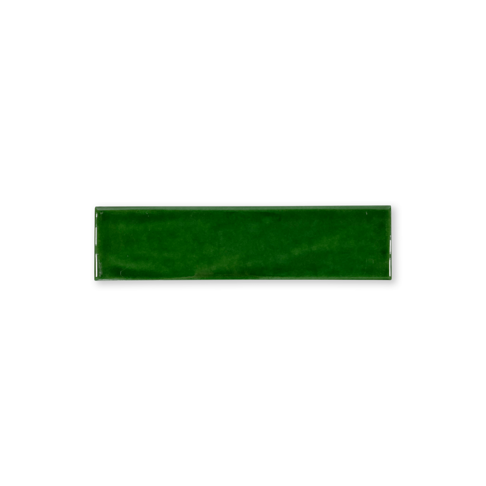 Handmade 2x8 Emerald Green Glossy Undulated Subway Tile - Cemento Collection