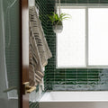 Handmade 2x8 Emerald Green Glossy Undulated Subway Tile - Cemento Collection