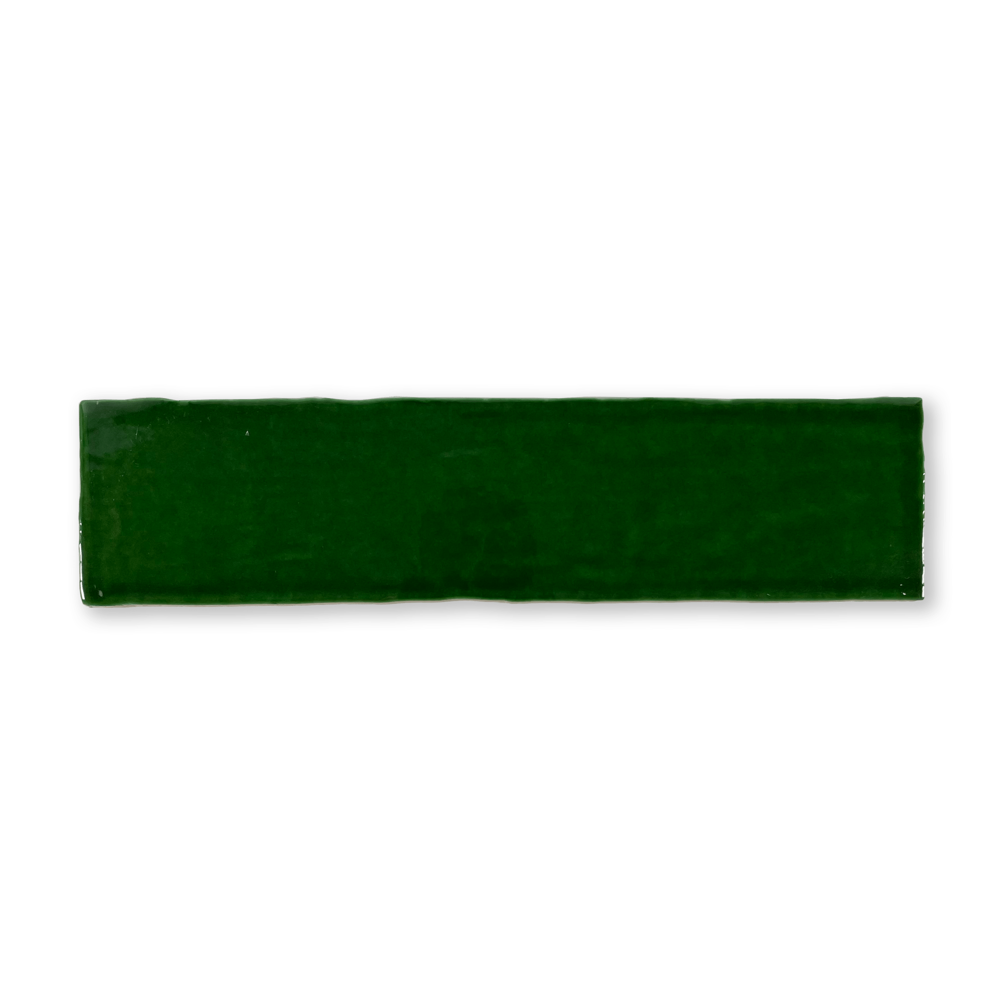 Handmade 3x12 Emerald Green Glossy Undulated Subway Tile - Cemento Collection