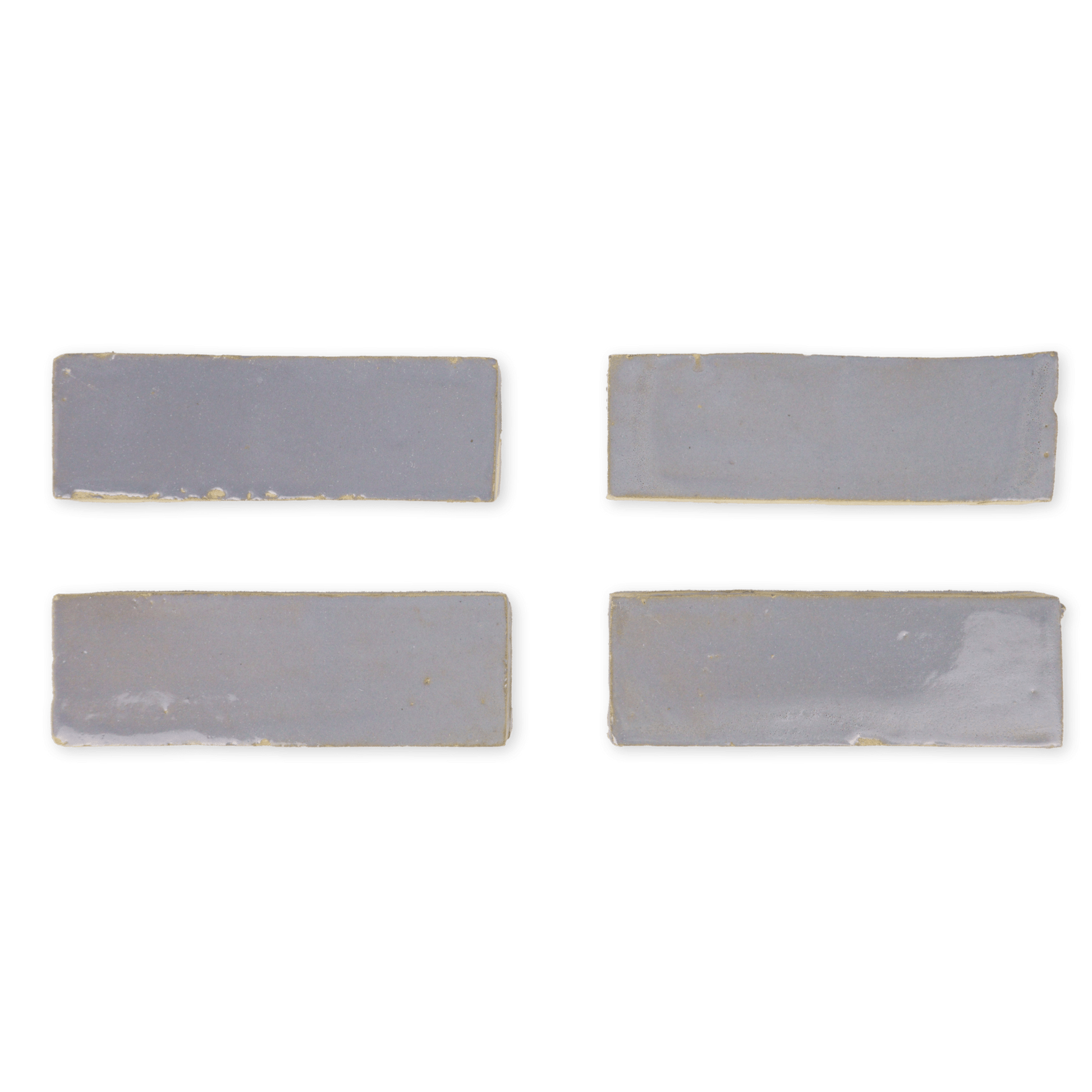 Handmade Moroccan Zellige 2x6 Pewter Grey Terracotta Tile - Lot of 41.65 Sq ft - Cemento Collection