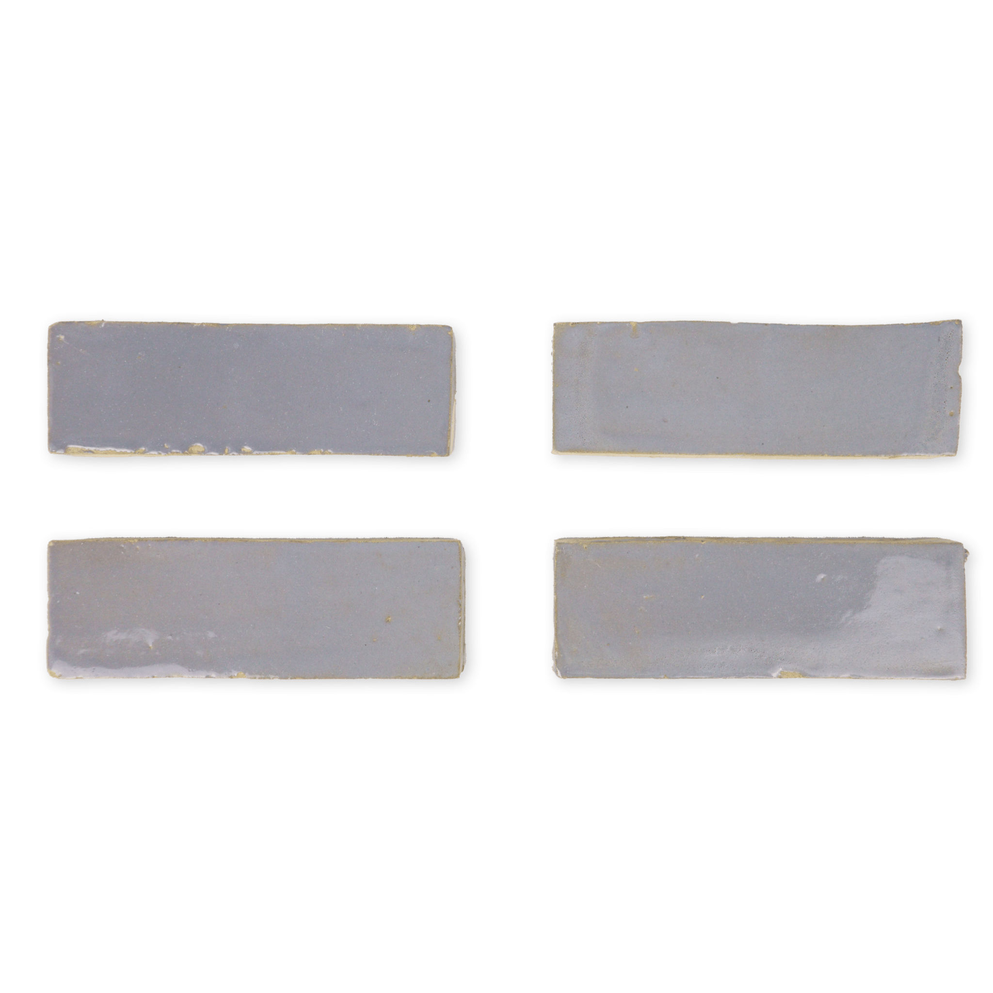 Handmade Moroccan Zellige 2x6 Pewter Grey Terracotta Tile - Lot of 41.65 Sq ft - Cemento Collection