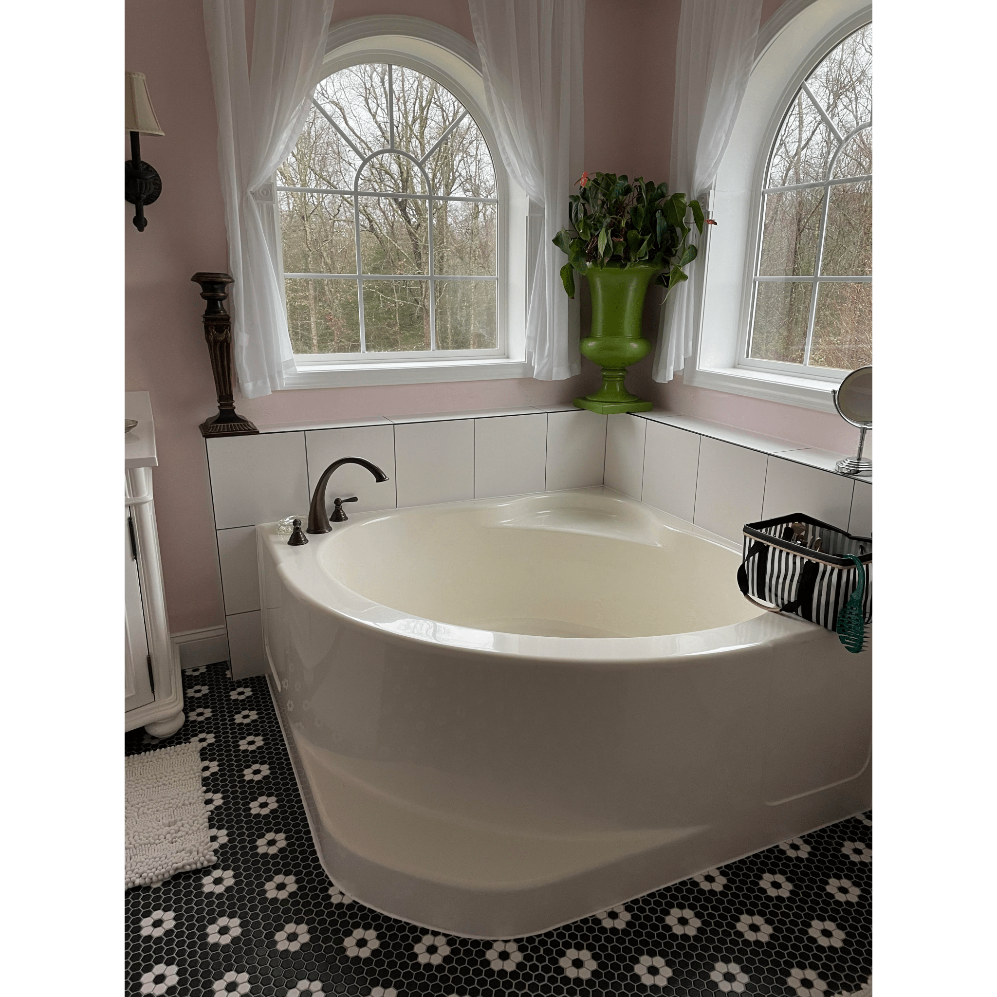 Flower Porcelain Mosaic Tile - Cemento Collection