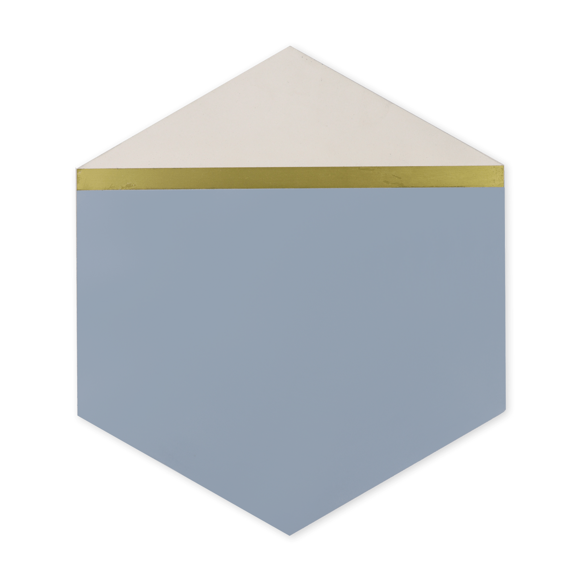 Pocket Square® Denim Blue Hexagon Cement Tile with Brass Inlay - Cemento Collection