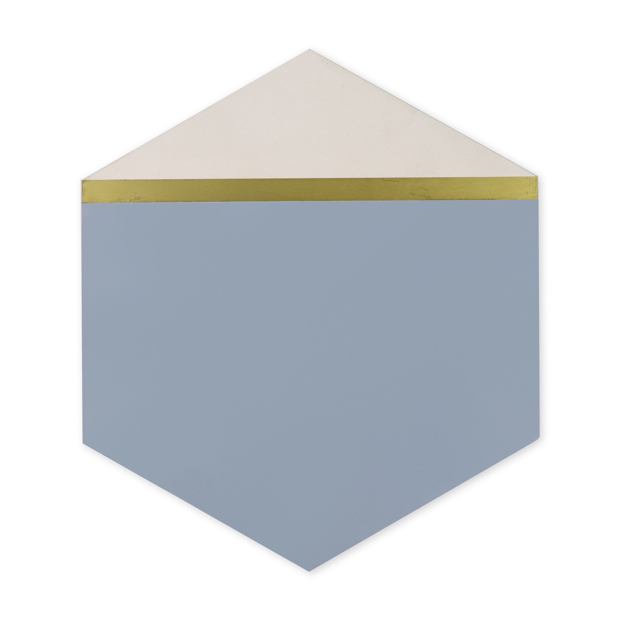 Pocket Square® Denim Blue Hexagon Cement Tile with Brass Inlay - Cemento Collection