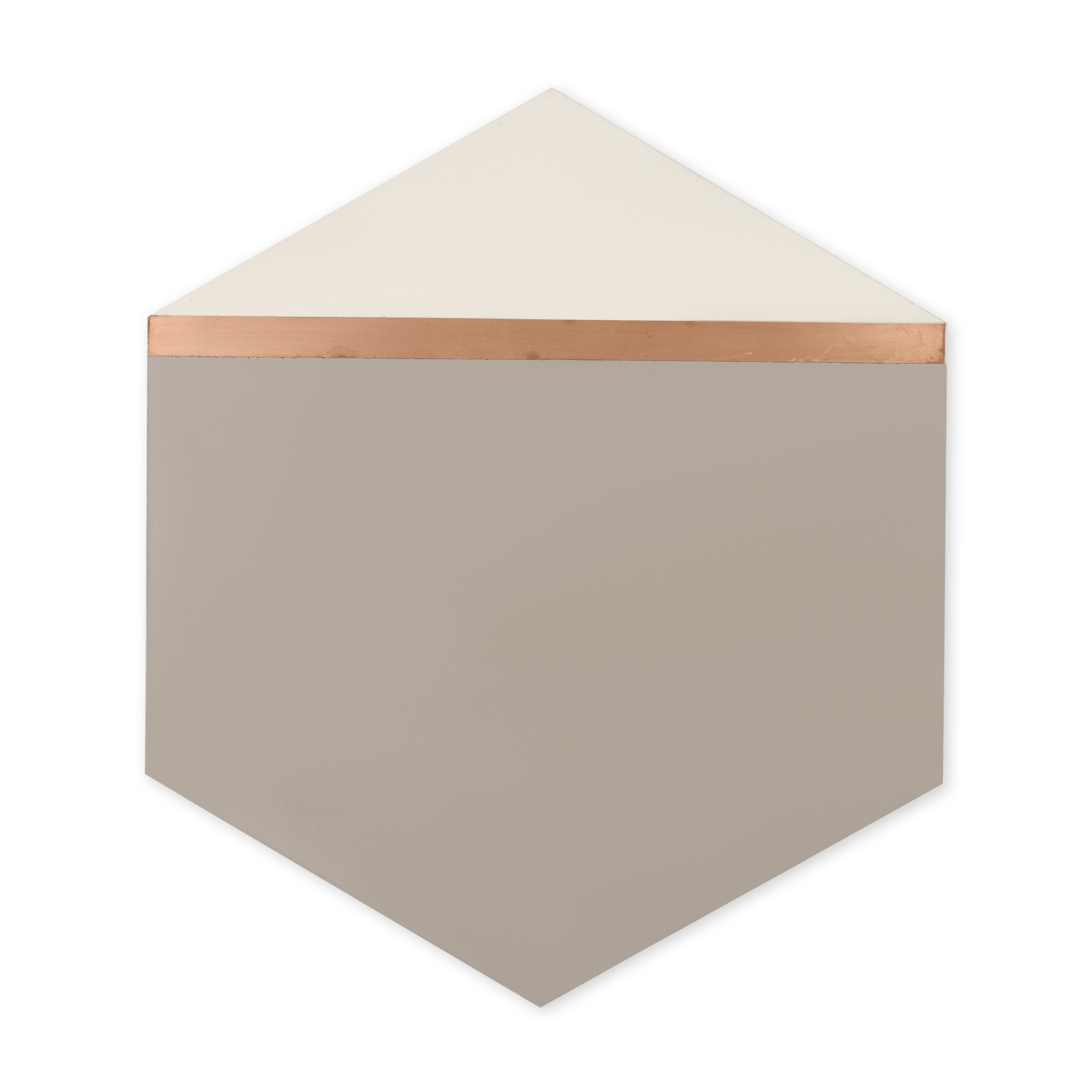 Pocket Square® Grey Hexagon Cement Tile with Red Brass Inlay - Cemento Collection