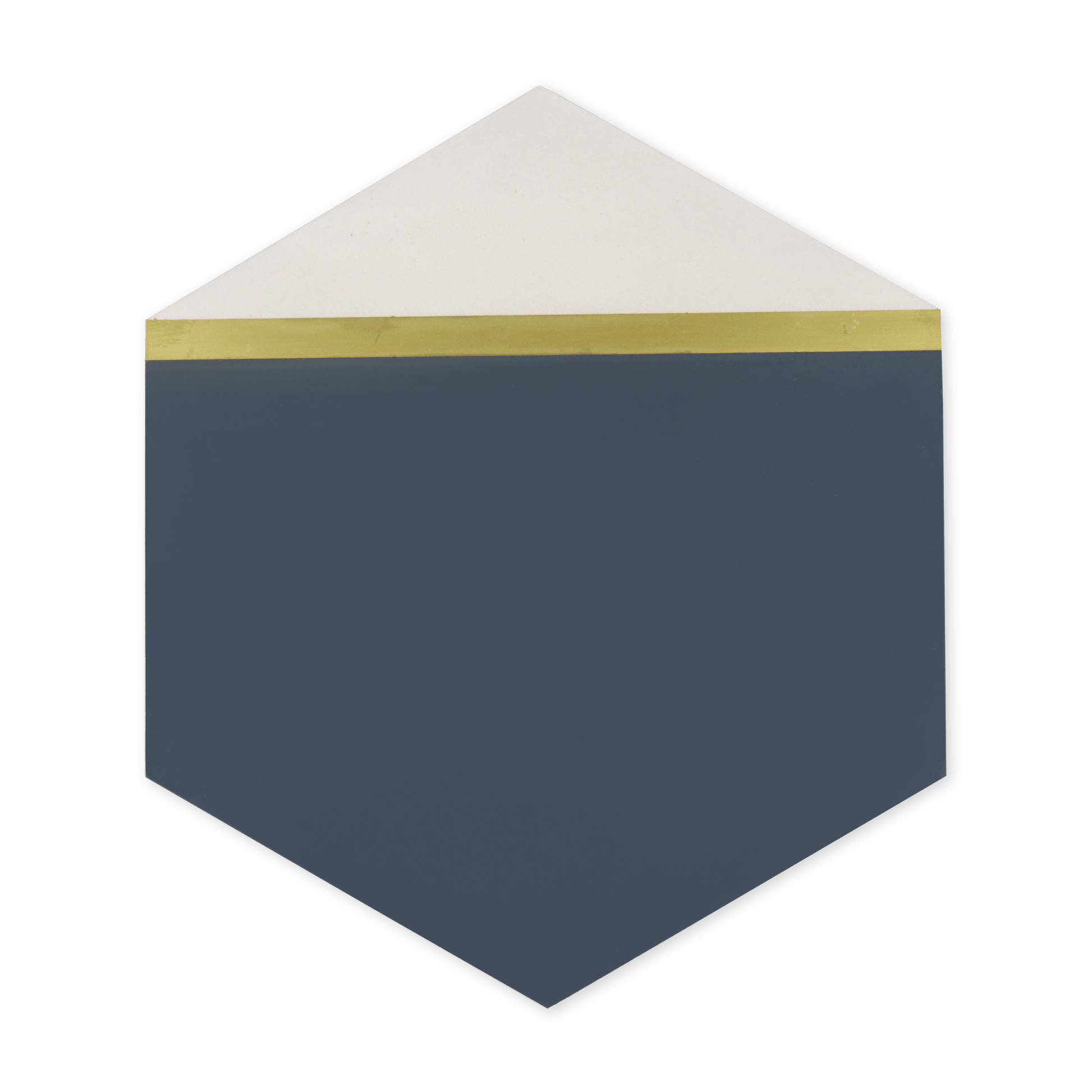 Pocket Square® Navy Blue Hexagon Cement Tile with Brass Inlay - Cemento Collection