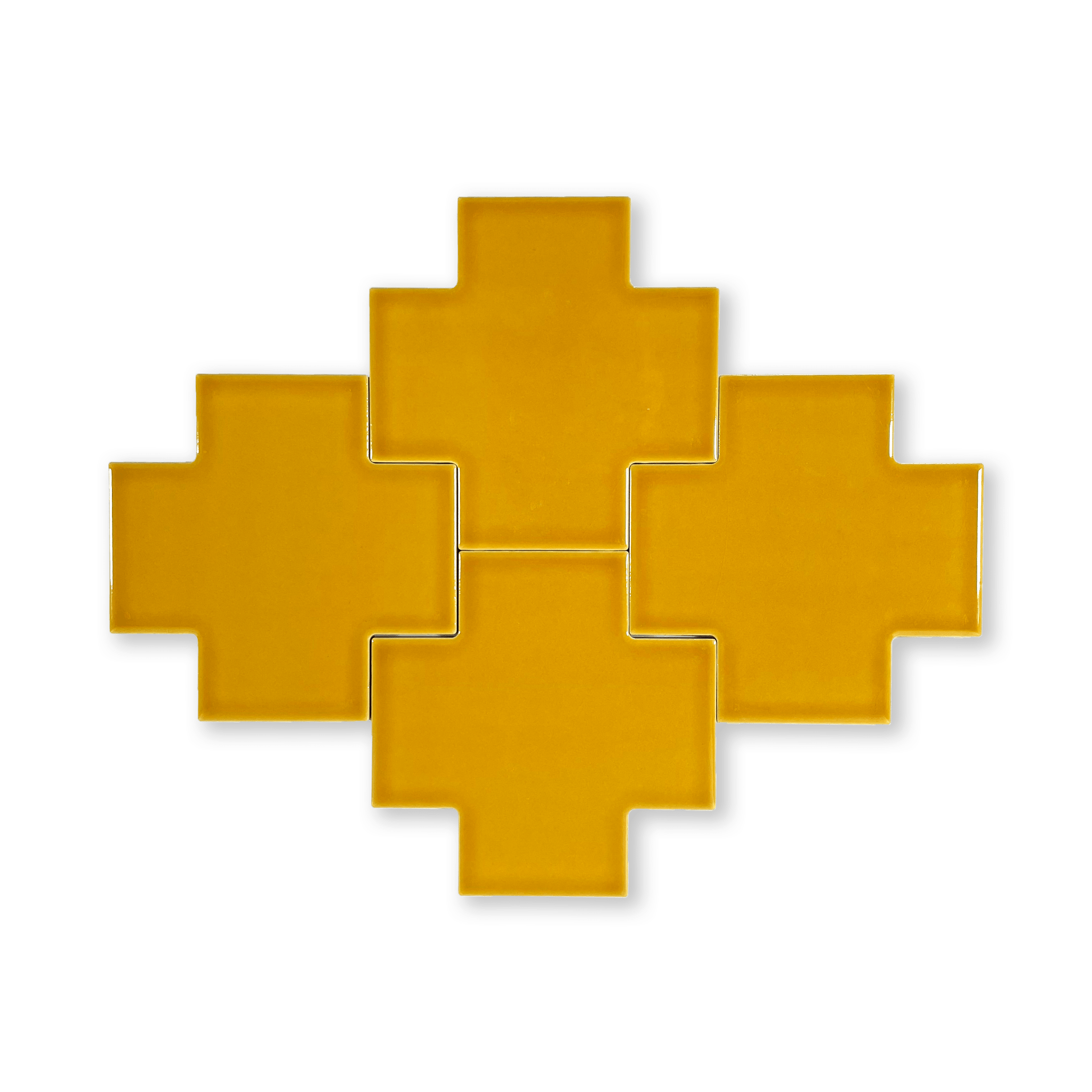Puzzle Plus 6x6 Mustard Yellow Glossy Subway Tile - Cemento Collection