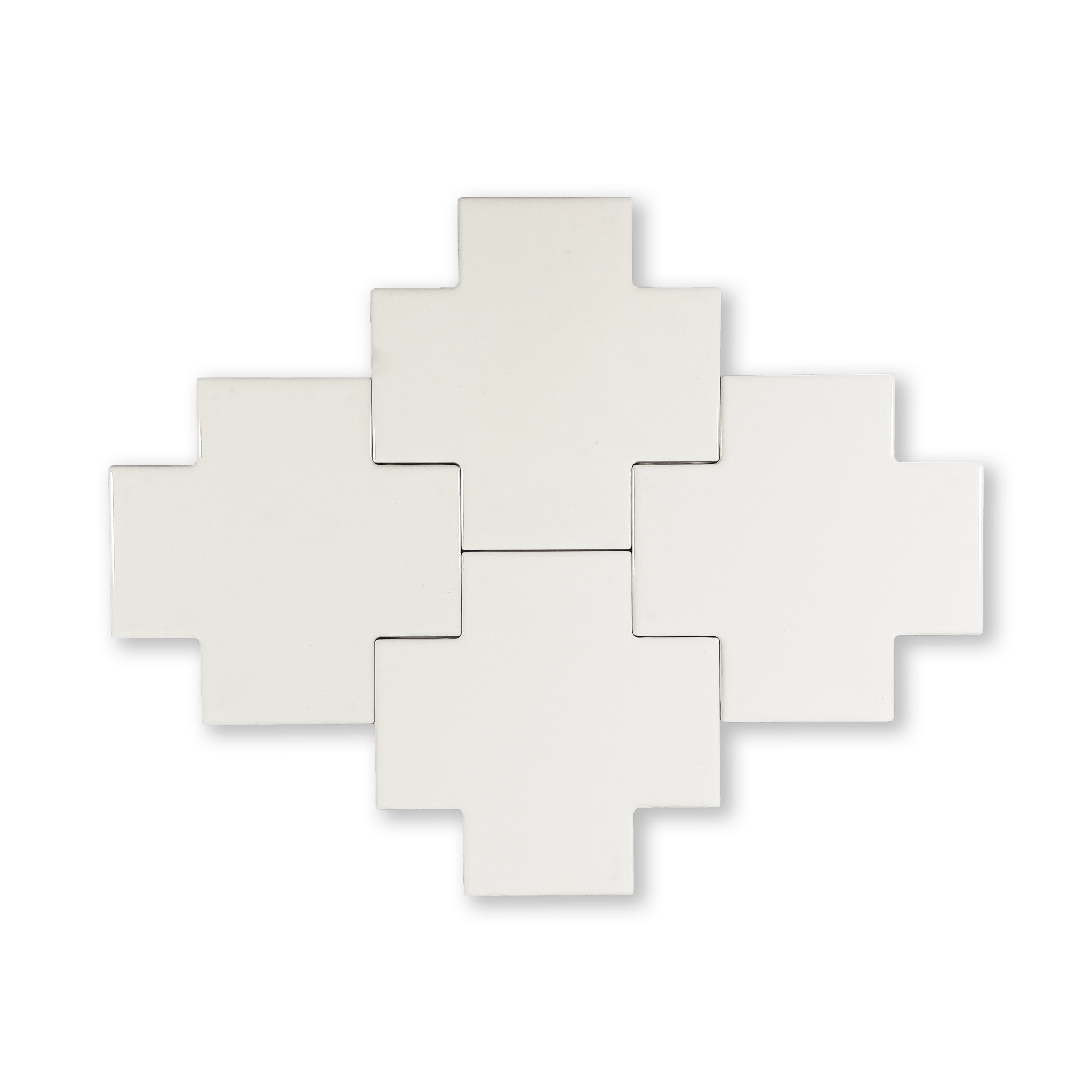 Puzzle Plus 6x6 Snow White Glossy Subway Tile - Cemento Collection