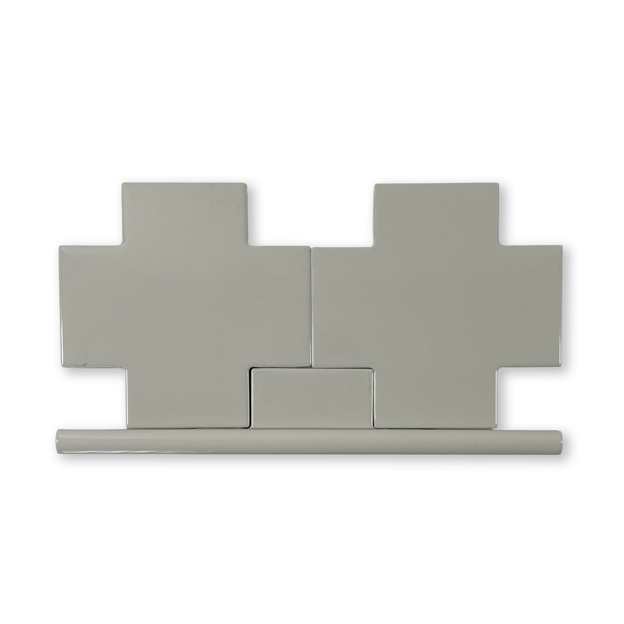 Puzzle Plus Pewter Grey Glossy Pencil - 1⁄2X12 - Cemento Collection