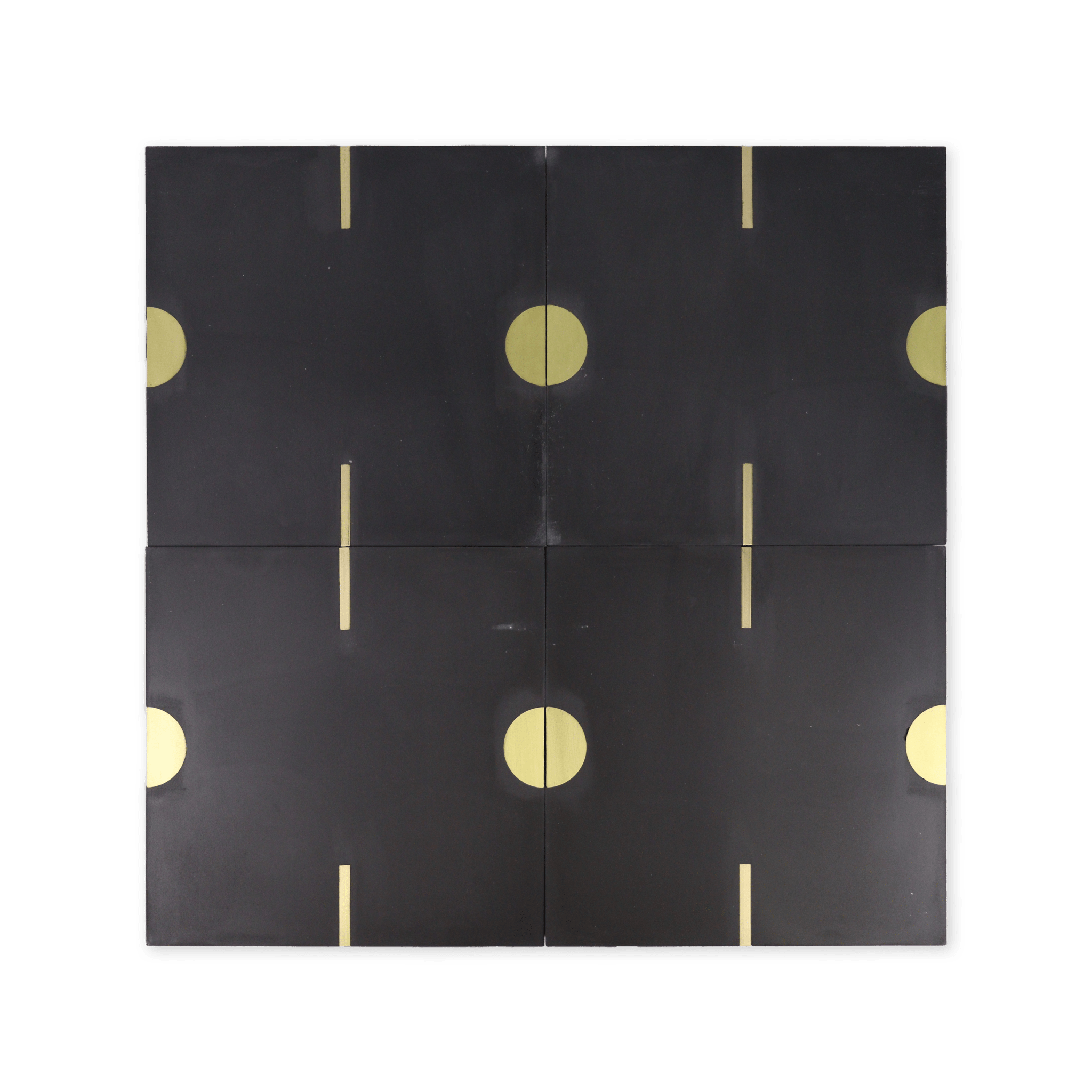 Stamp® Black Cement Tile with Brass Inlay - Cemento Collection