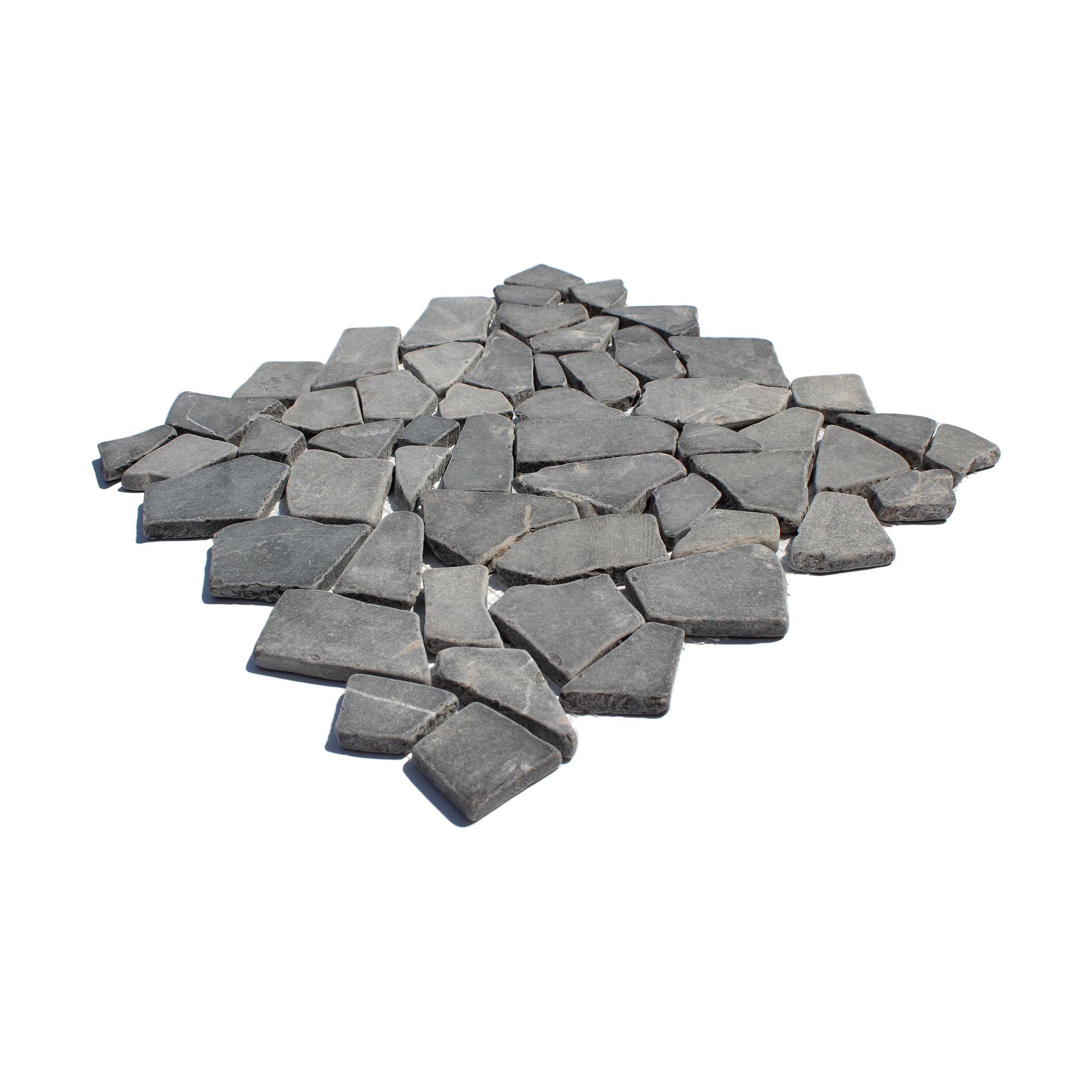 Smoke Grey Random Size Sliced Pebble Stone Mosaic