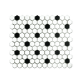 1" Polka Dot Pattern Hexagon - Cemento Collection