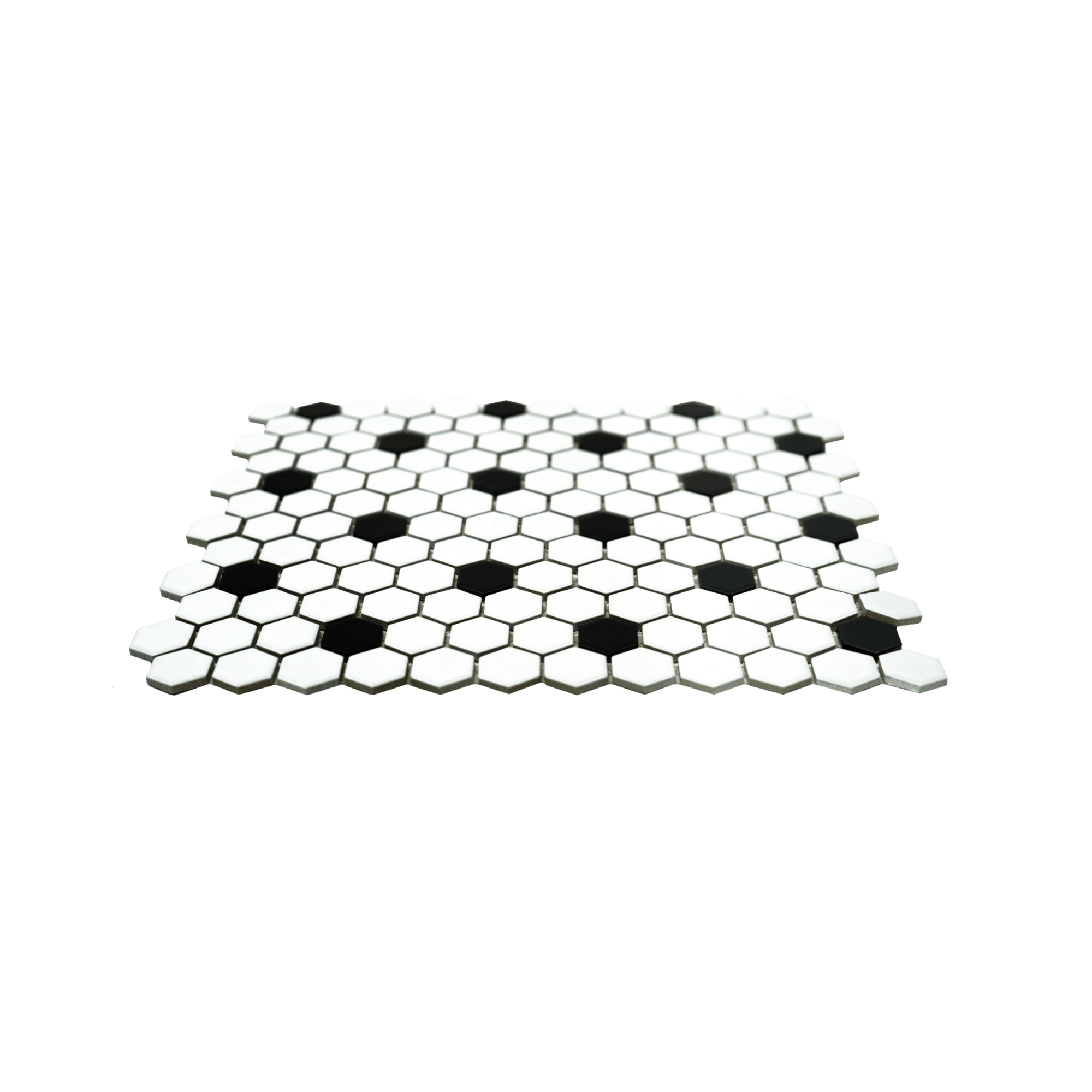 1" Polka Dot Pattern Hexagon - Cemento Collection