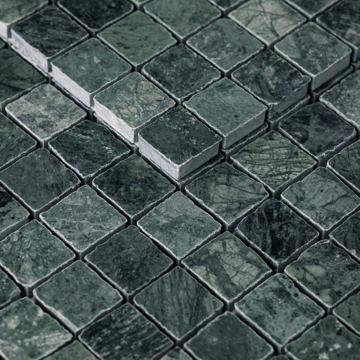 Verde Alpi 1x1 Patina Marble Mosaic Tile