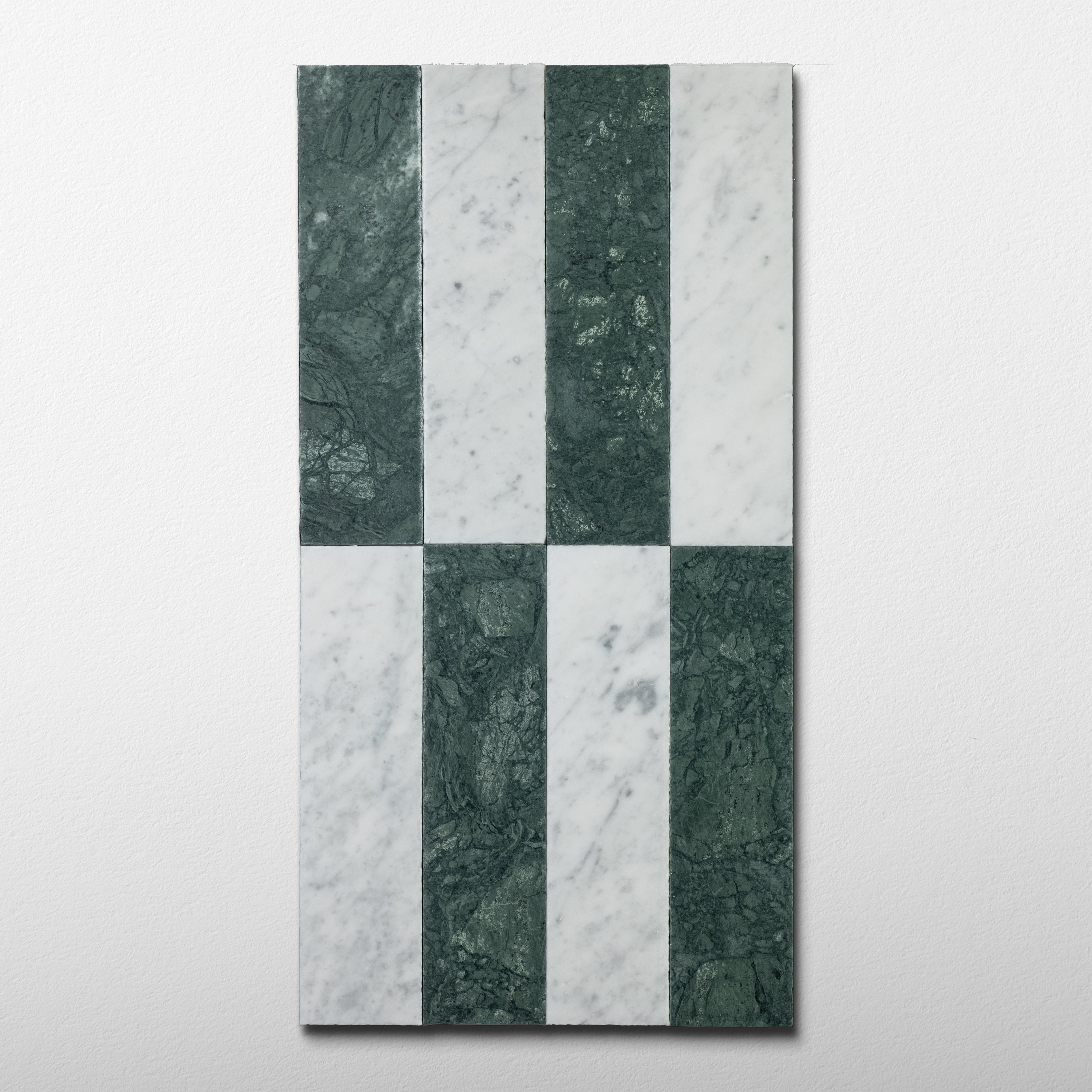 Verde Alpi X Bianco Carrara 3x12 Patina Checker Tile
