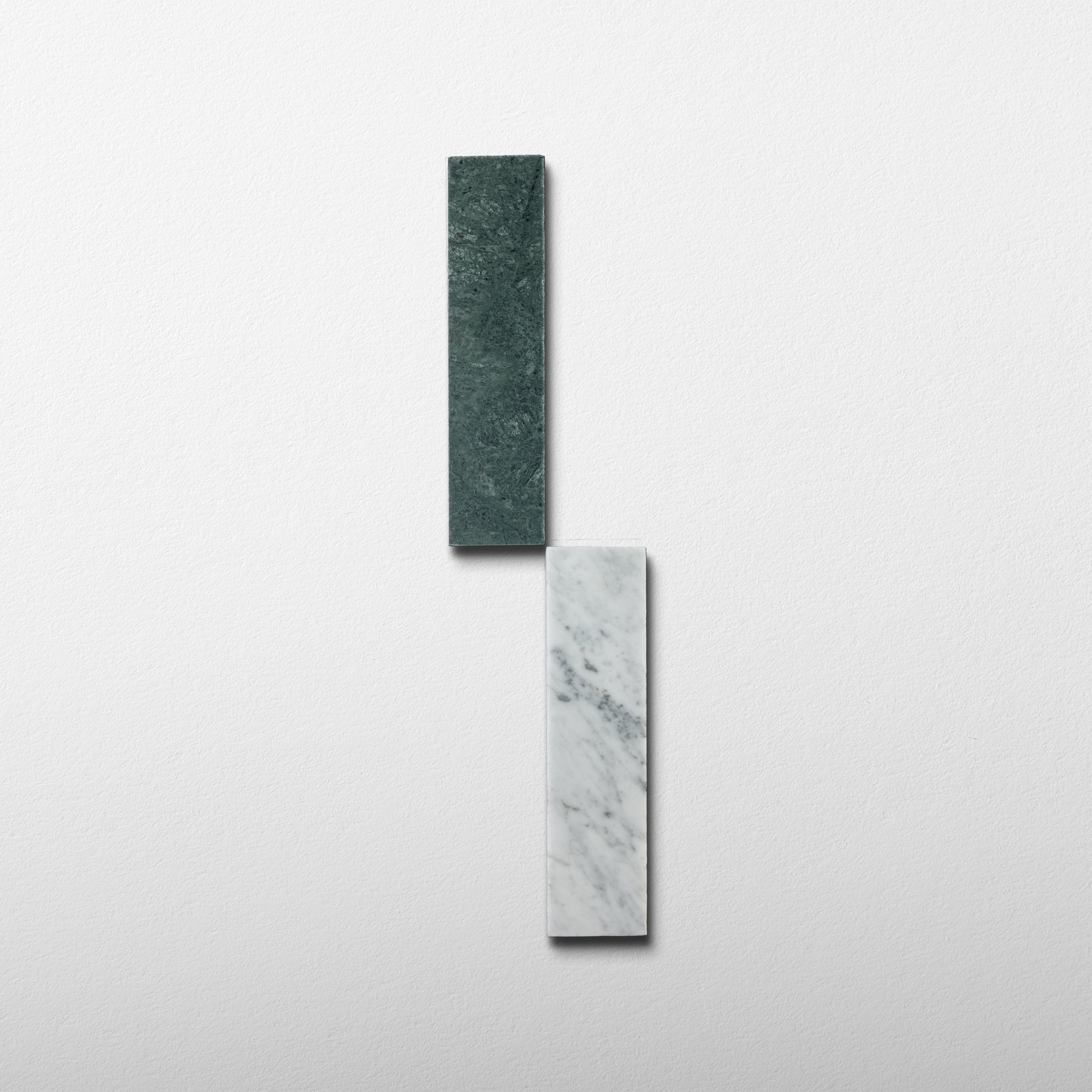 Verde Alpi X Bianco Carrara 3x12 Patina Checker Tile