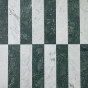 Verde Alpi X Bianco Carrara 3x12 Patina Checker Tile