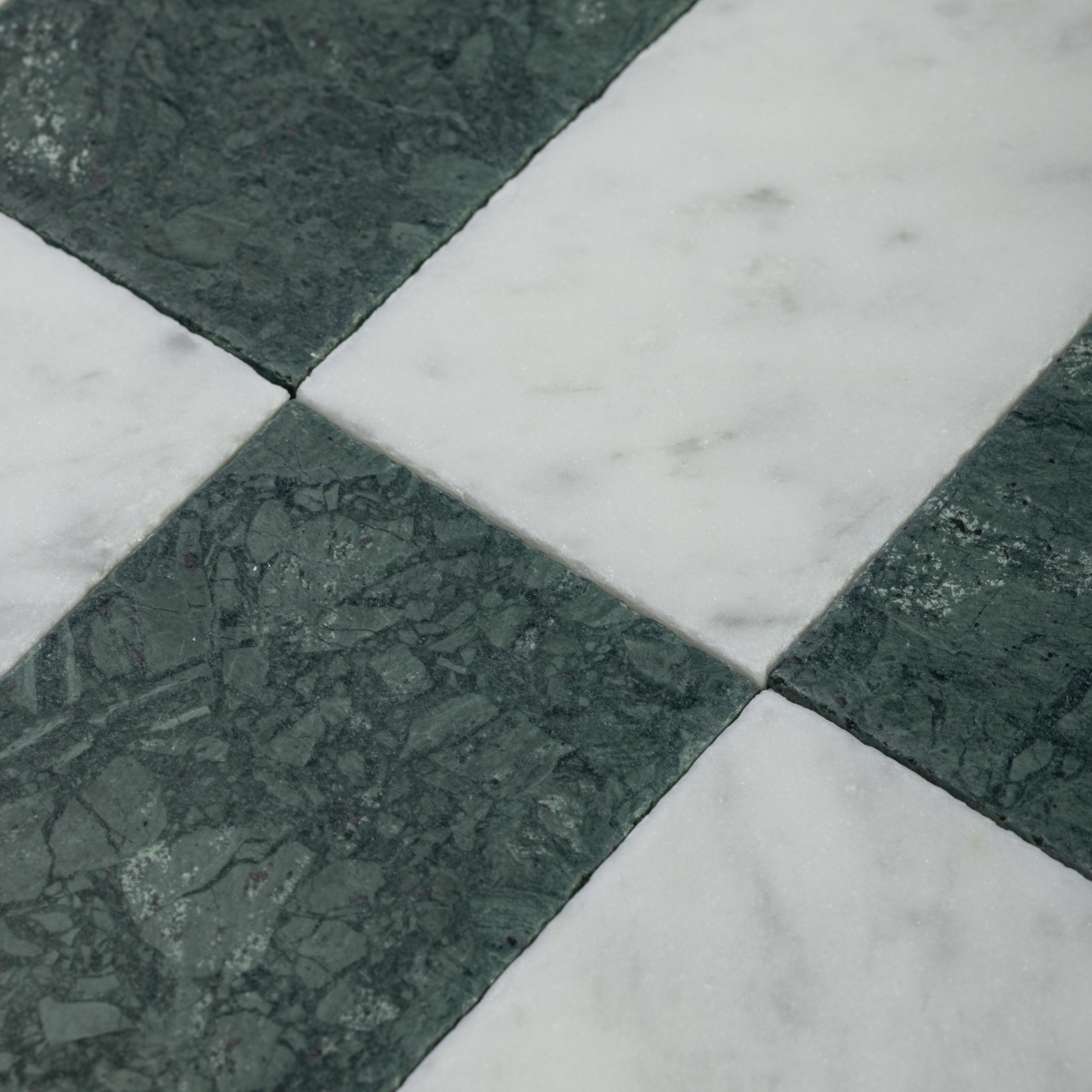 Verde Alpi X Bianco Carrara 3x12 Patina Checker Tile