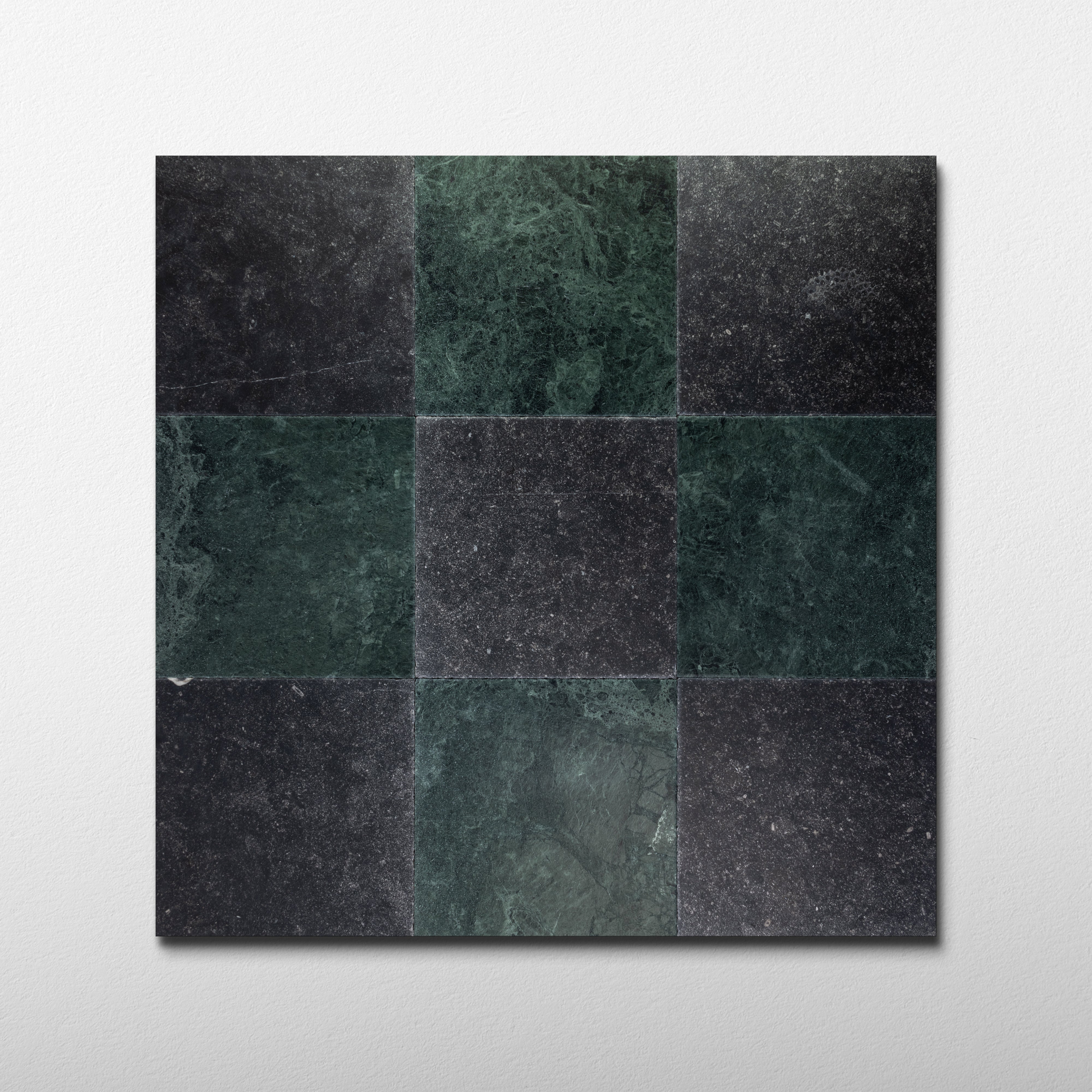 Verde Alpi X Belgian Bluestone 12x12 Patina Checker Tile