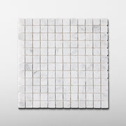 Bianco Carrara 1x1 Patina Marble Mosaic Tile