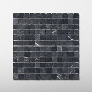 Nero Marquina 1x1 Patina Marble Mosaic Tile