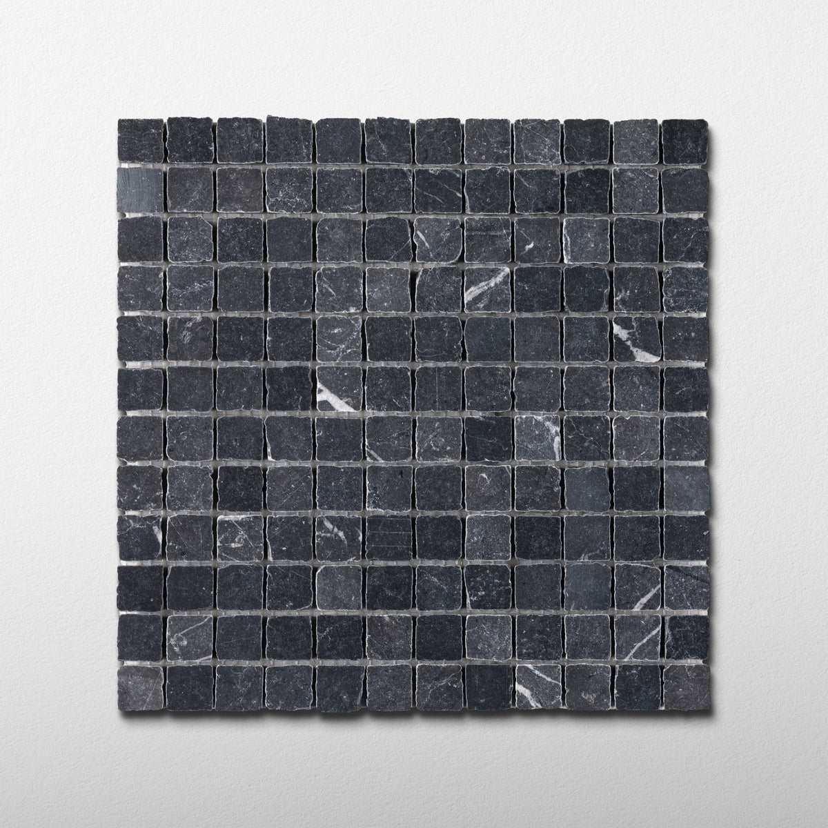 Nero Marquina 1x1 Patina Marble Mosaic Tile