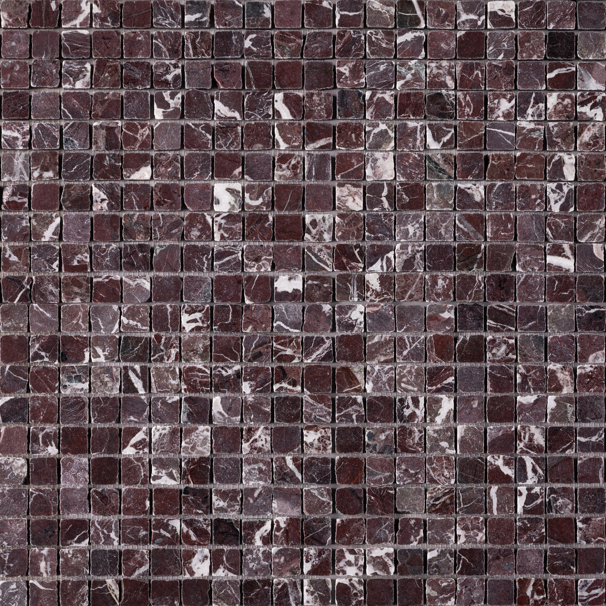 Rosso Levanto 1x1 Patina Marble Mosaic Tile
