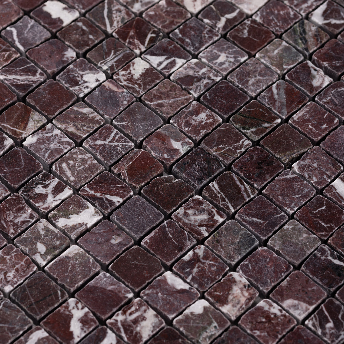 Rosso Levanto 1x1 Patina Marble Mosaic Tile
