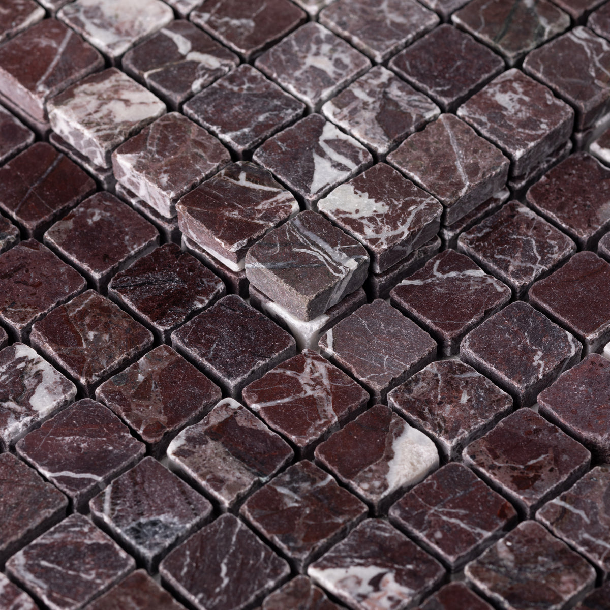 Rosso Levanto 1x1 Patina Marble Mosaic Tile