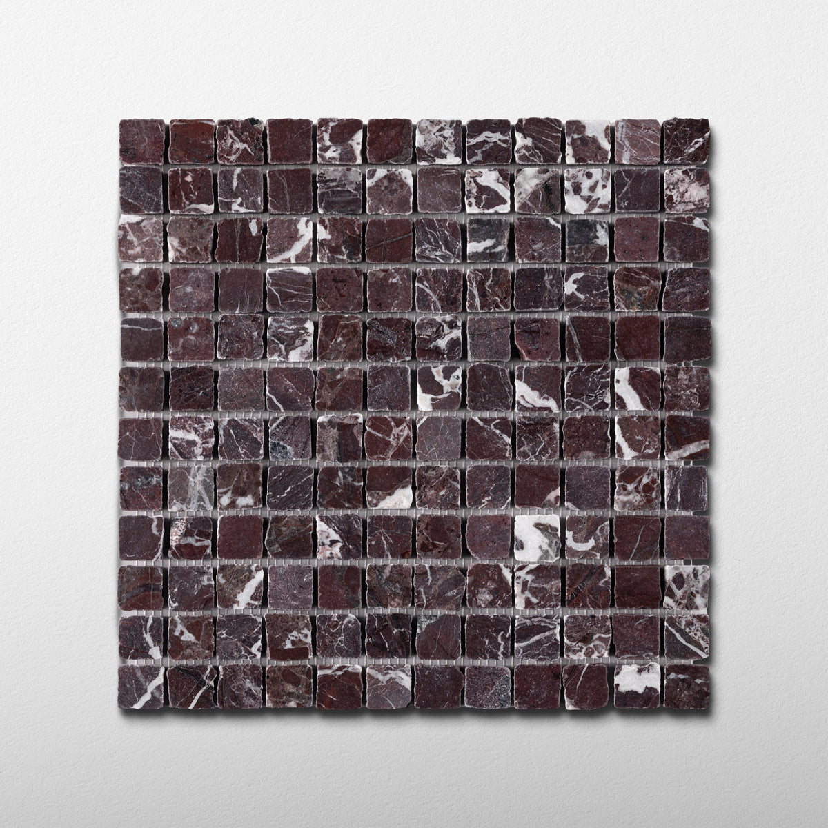 Rosso Levanto 1x1 Patina Marble Mosaic Tile