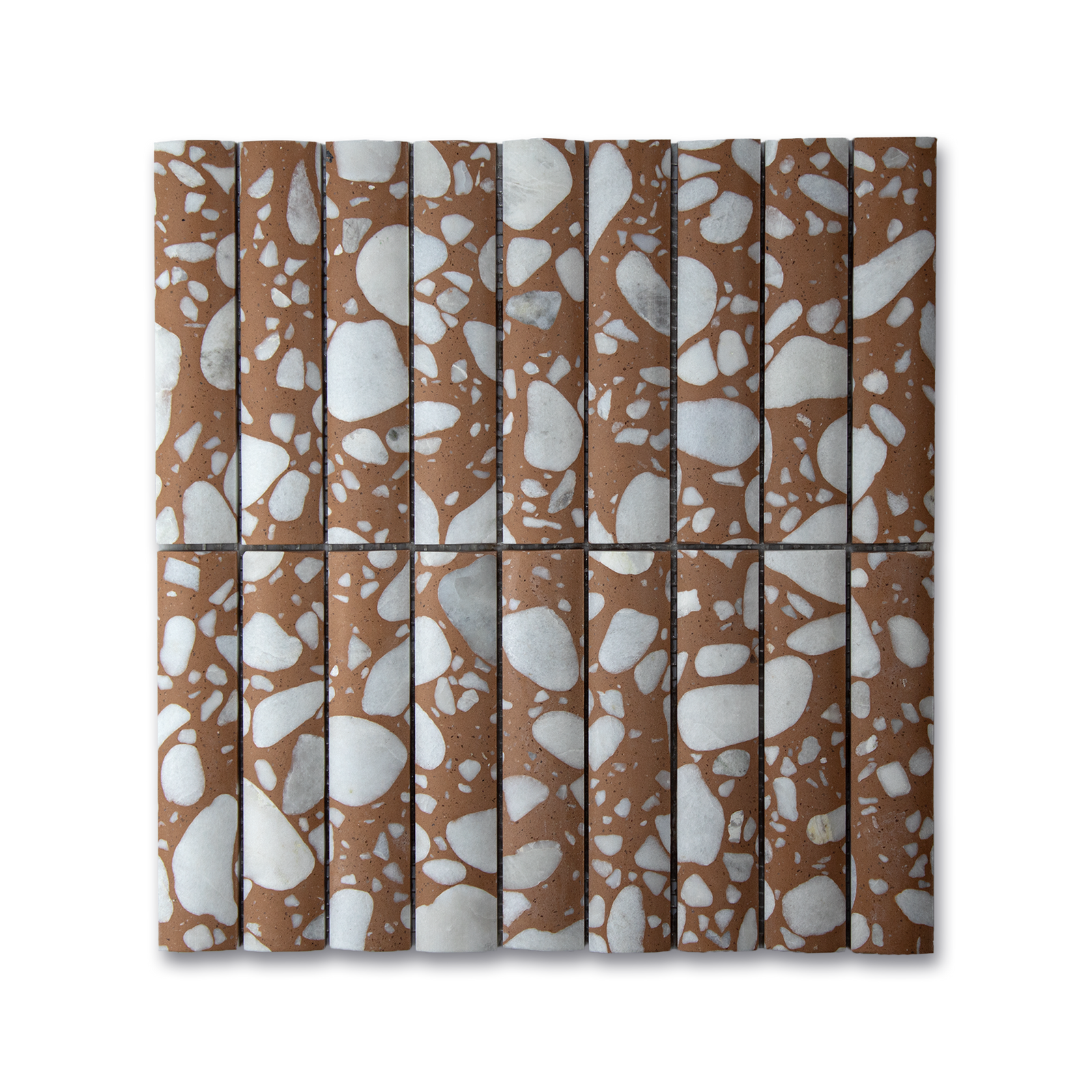 Fluted Clay Terrazzo Mosaic Tile