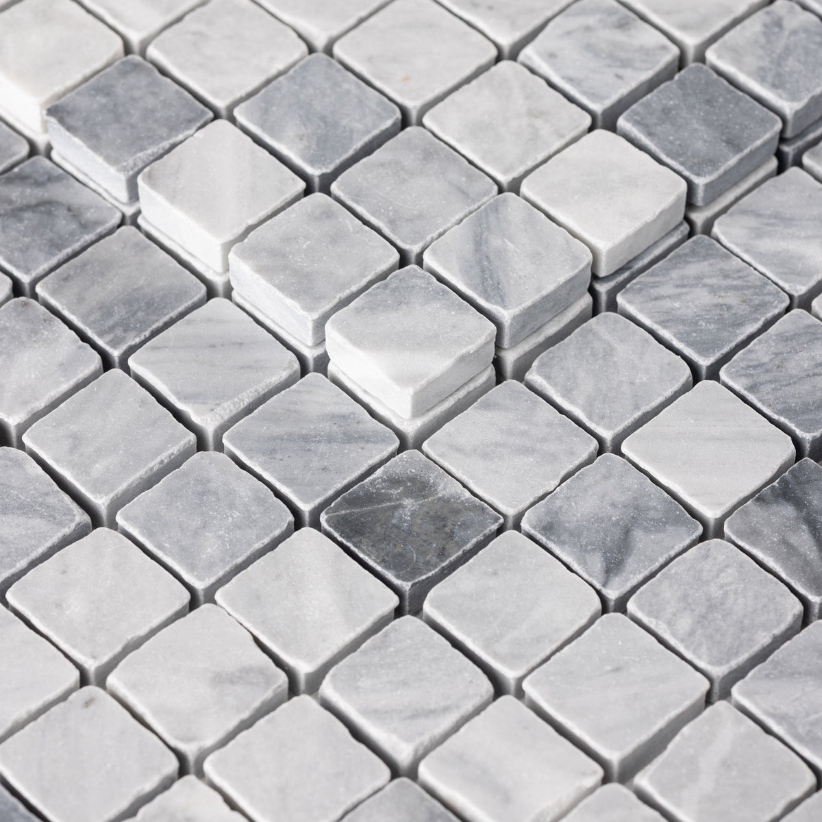 Bardiglio Scuro 1x1 Patina Marble Mosaic Tile