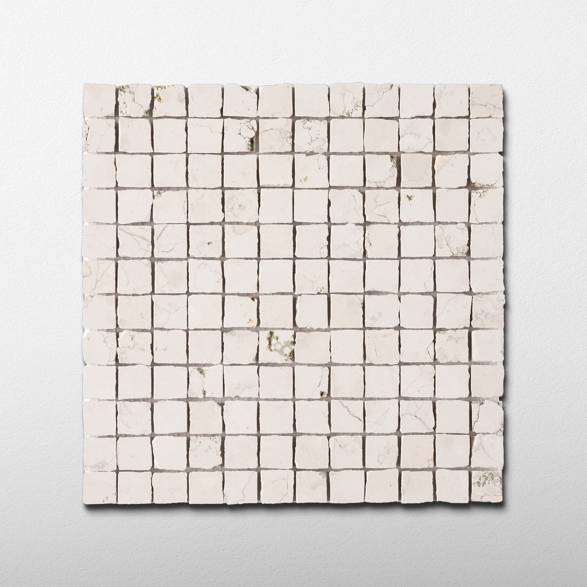 Bianco Perlino 1x1 Patina Marble Mosaic Tile