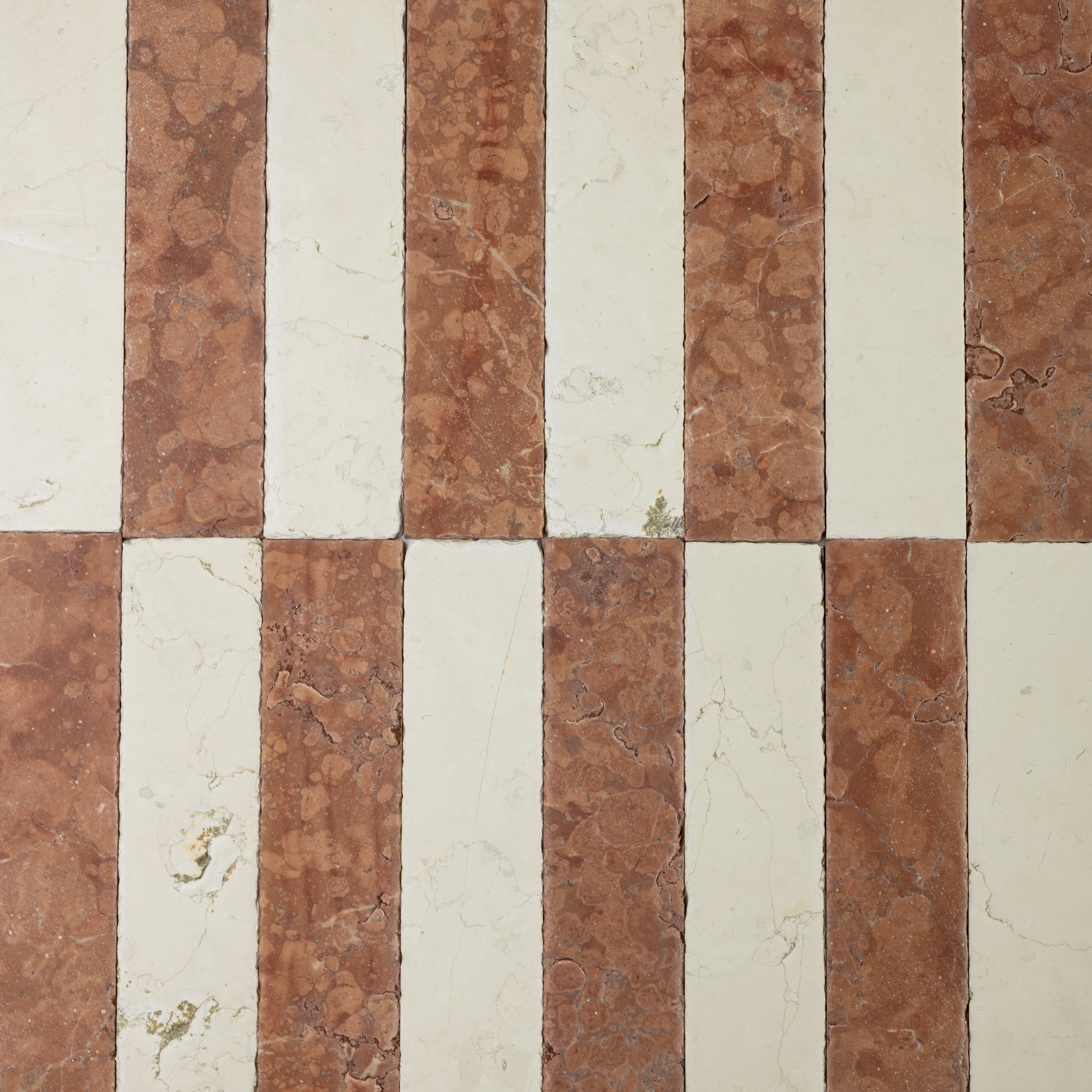 Bianco Perlino X Rosso Verona 3x12 Patina Checker Tile