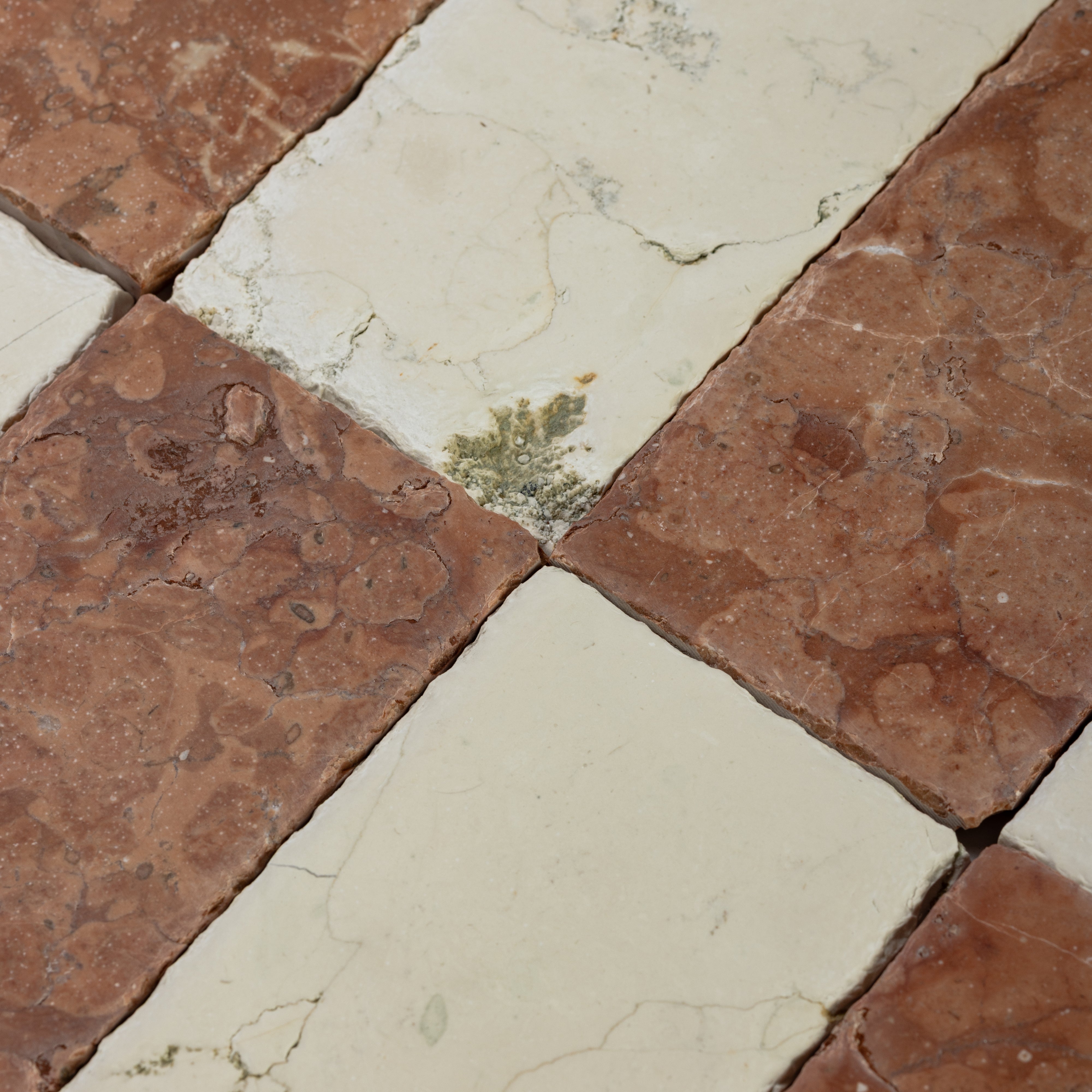 Bianco Perlino X Rosso Verona 3x12 Patina Checker Tile
