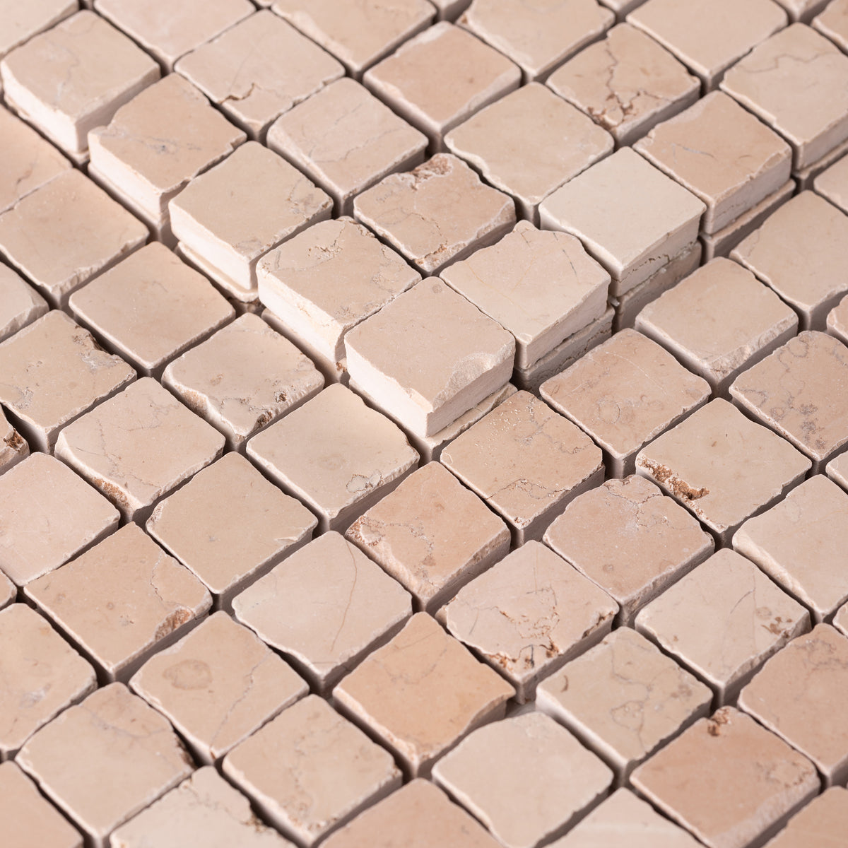 Rosa Perlino 1x1 Patina Marble Mosaic Tile