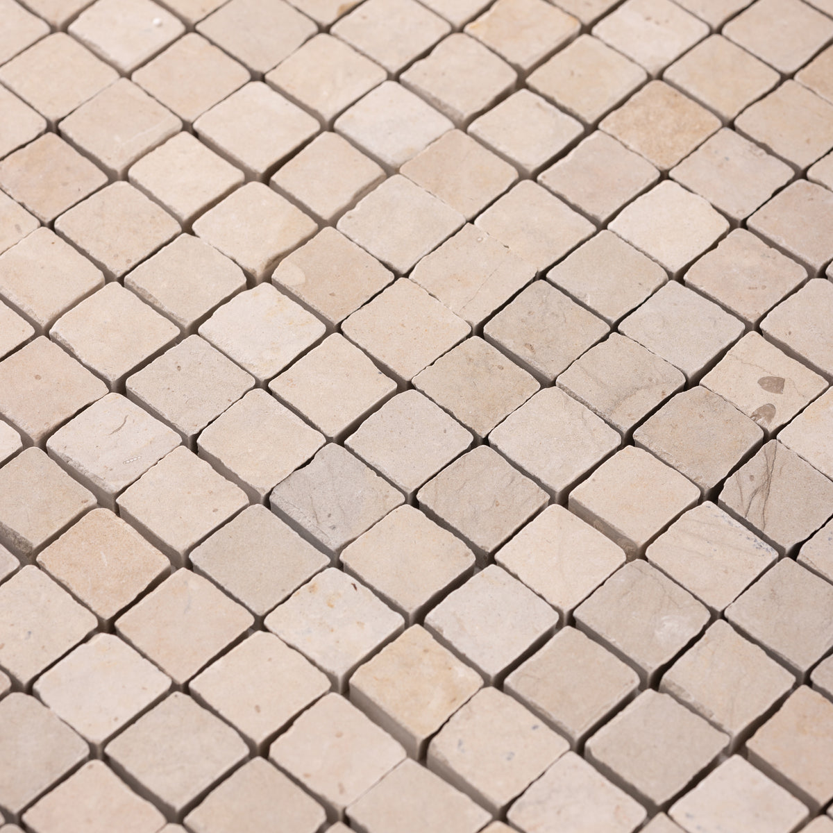 Thala Beige 1x1 Patina Marble Mosaic Tile