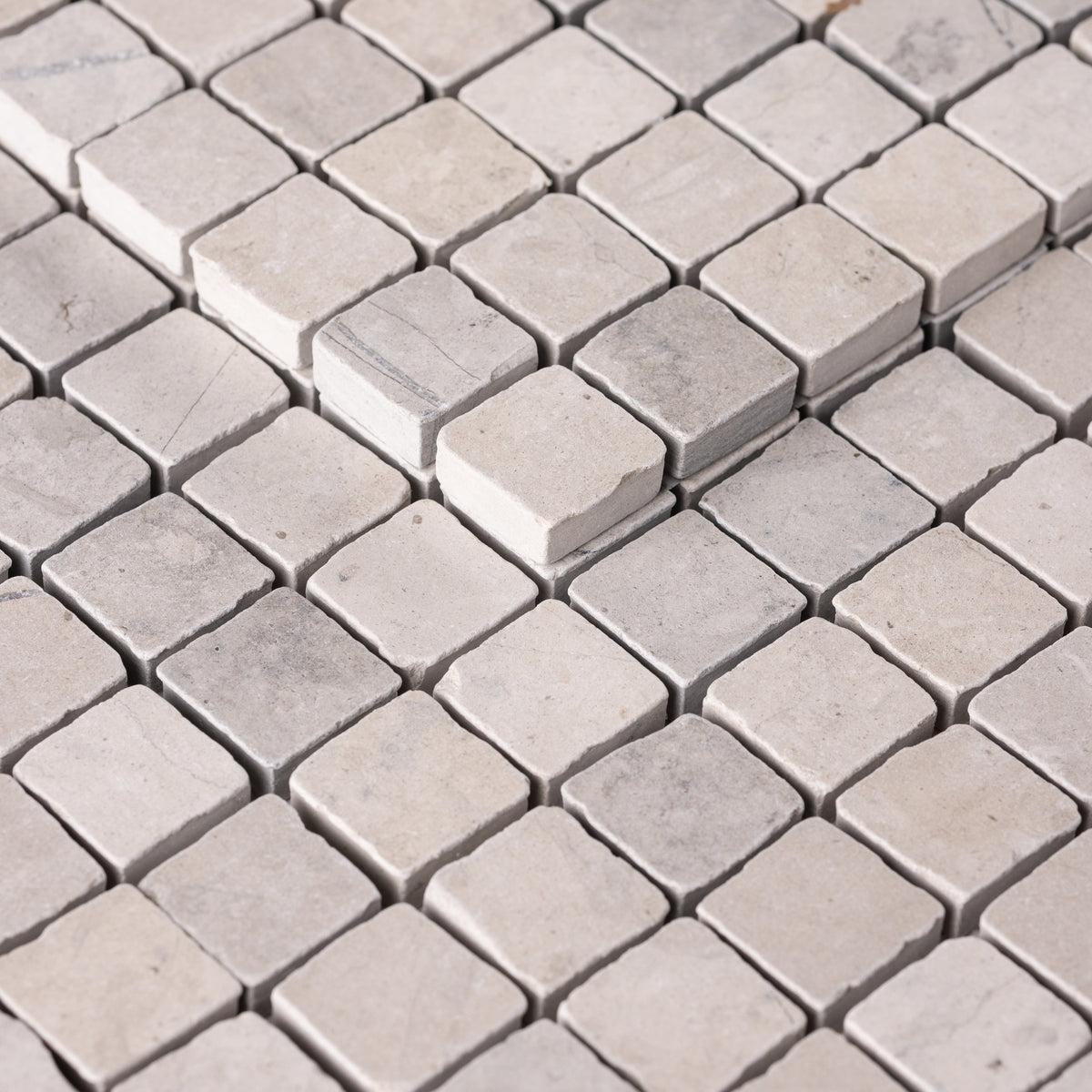 Thala Grey 1x1 Patina Marble Mosaic Tile