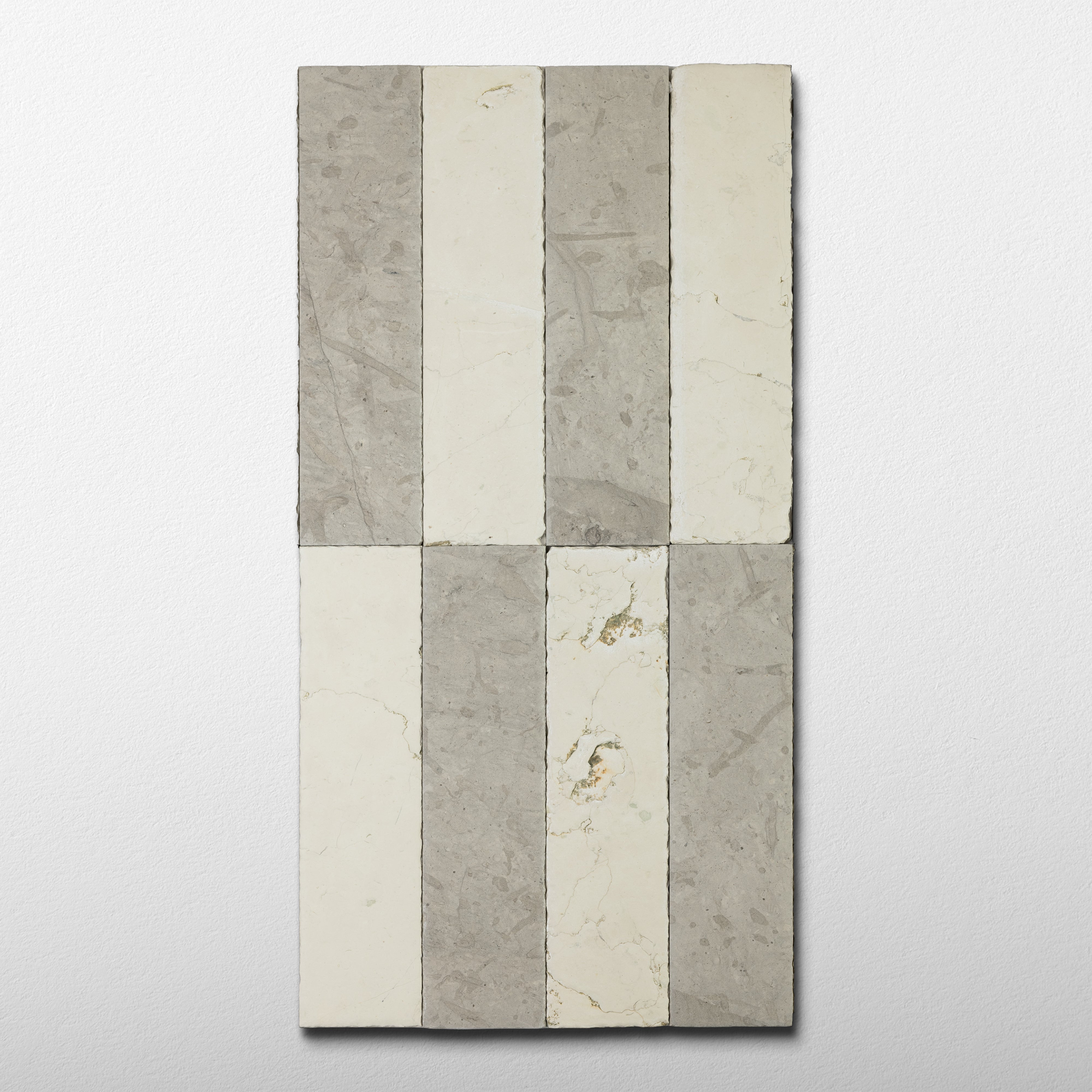 Tala Grey X Bianco Perlino 3x12 Patina Checker Tile